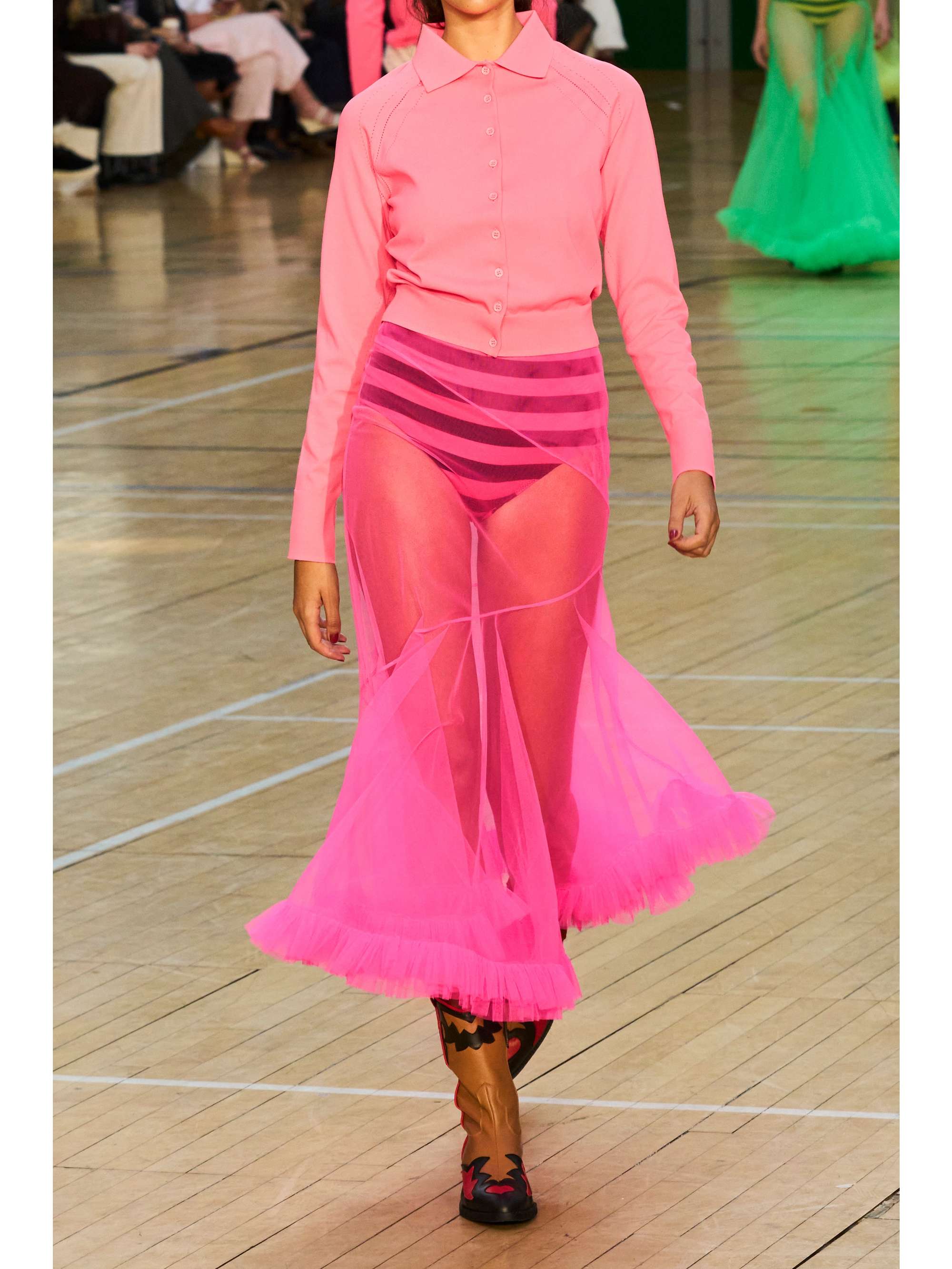MOLLY GODDARD Helga gathered tulle maxi skirt