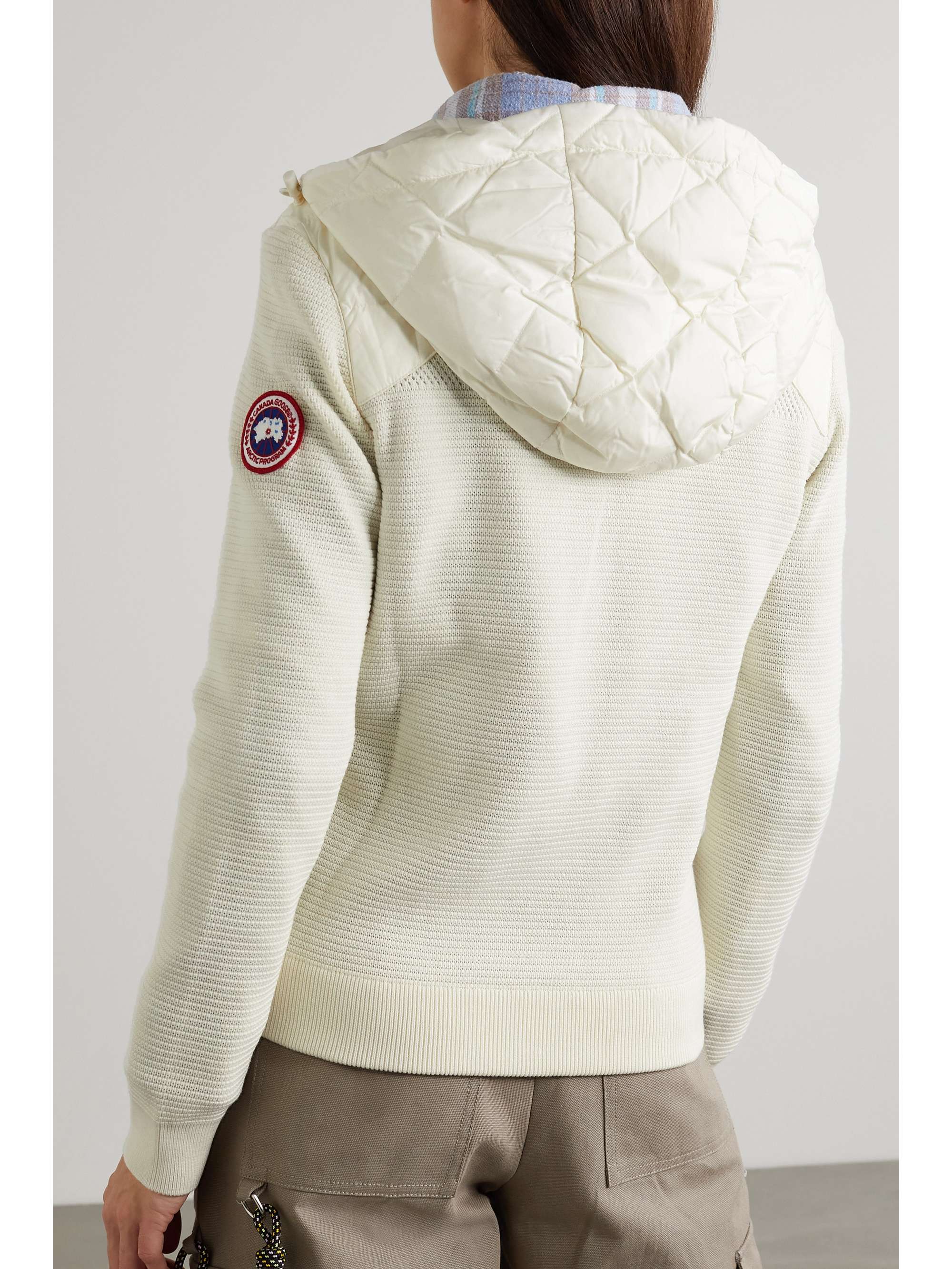 CANADA GOOSE Hybridge ribbed wool and quilted shell down jacket
