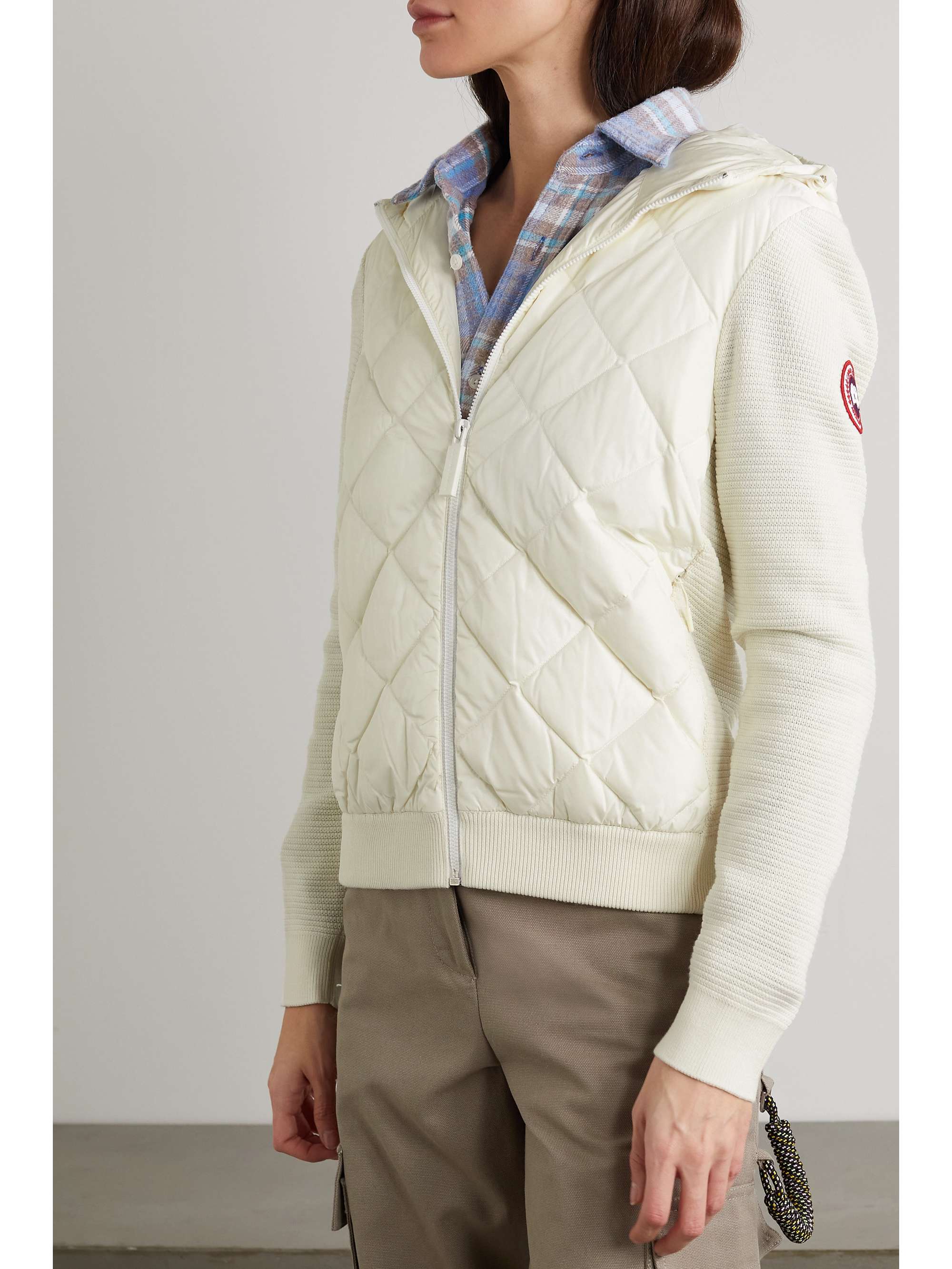 CANADA GOOSE Hybridge ribbed wool and quilted shell down jacket