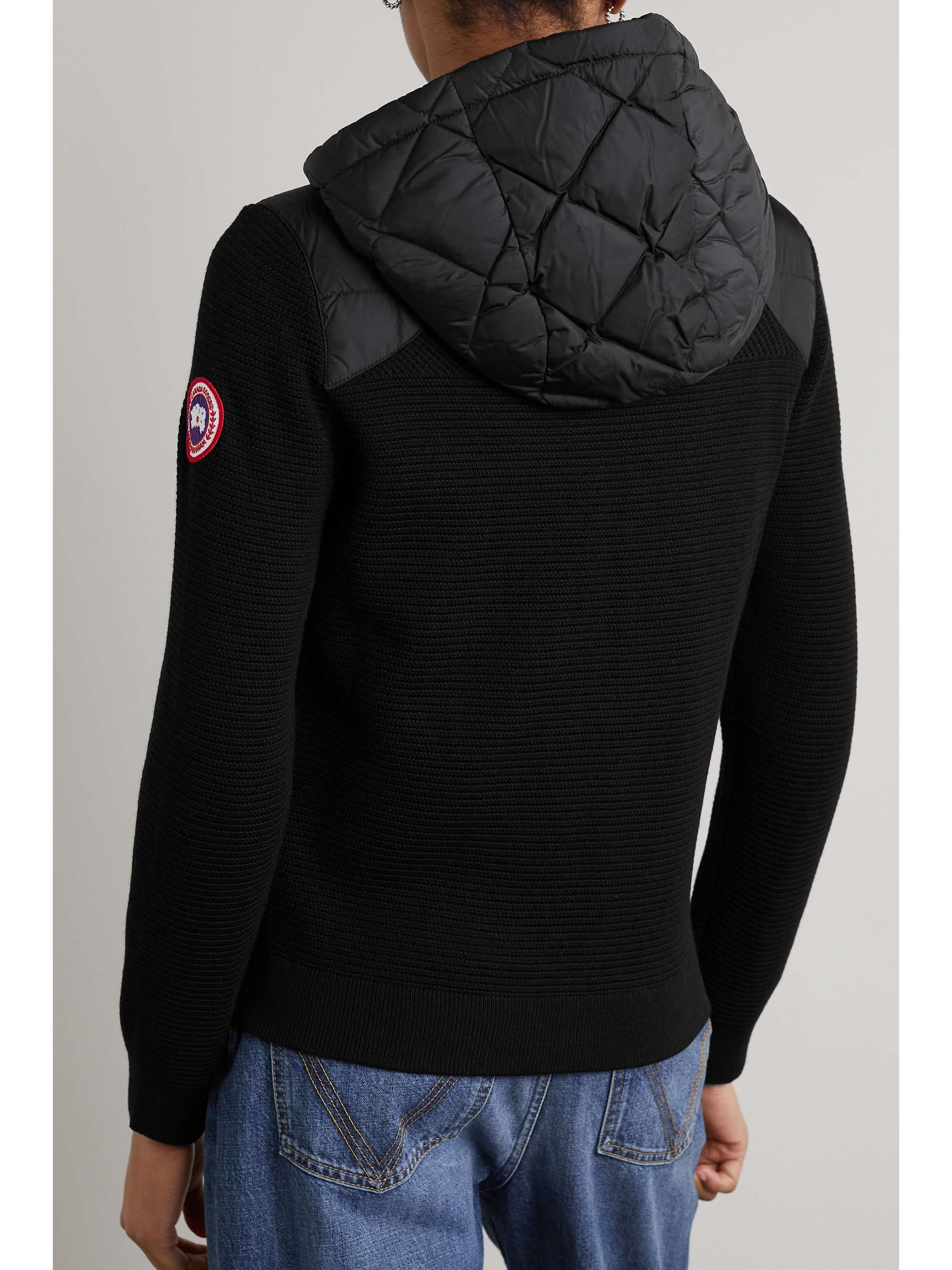 CANADA GOOSE Hybridge ribbed wool and quilted shell down jacket