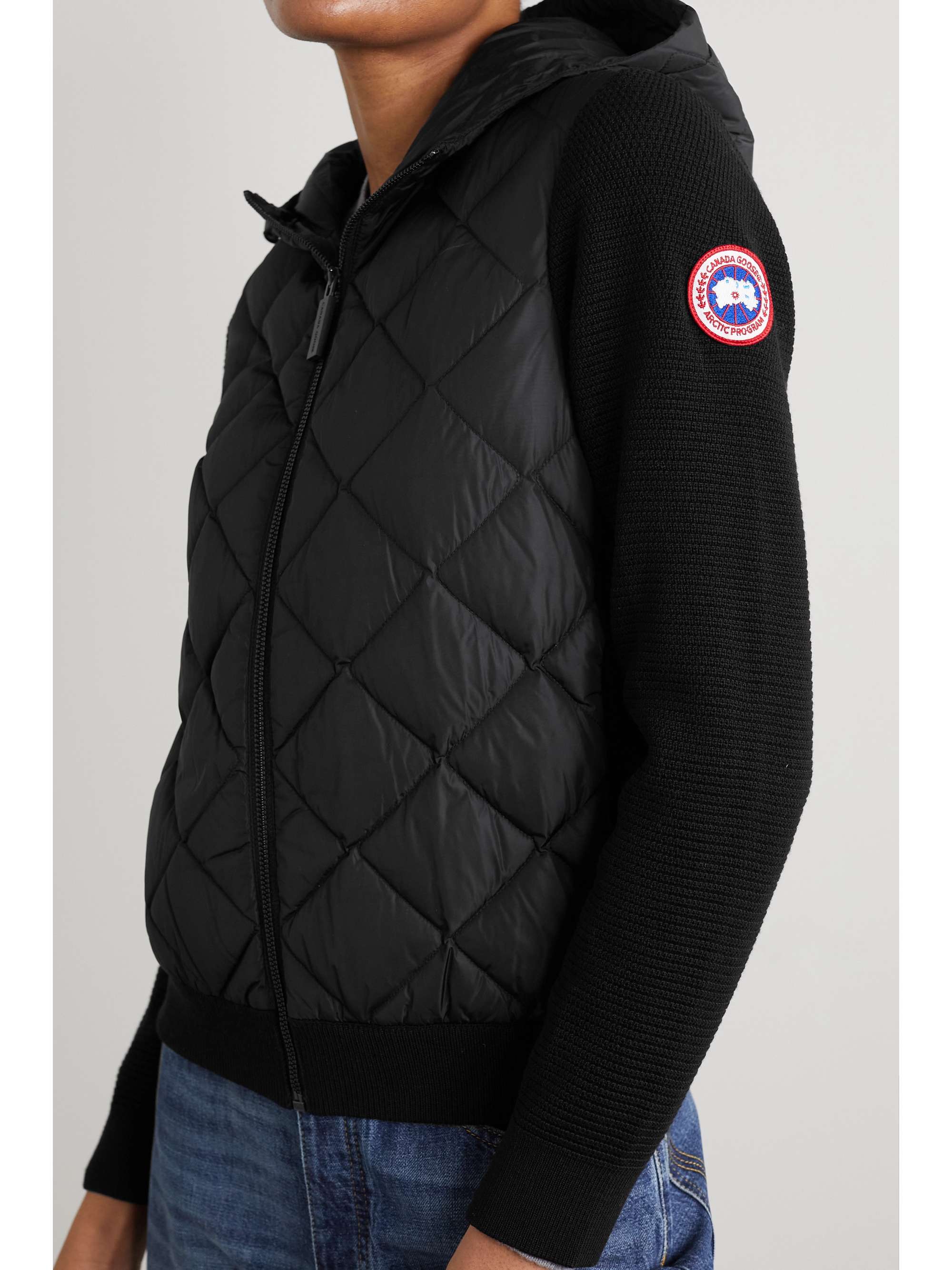 CANADA GOOSE Hybridge ribbed wool and quilted shell down jacket