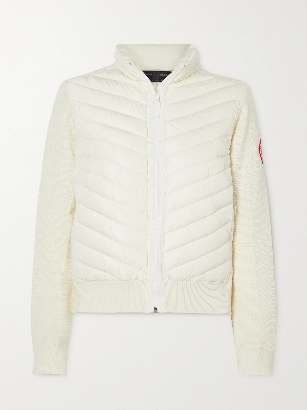 Canada Goose - Hybridge Paneled Wool And Quilted Shell Down Jacket - White