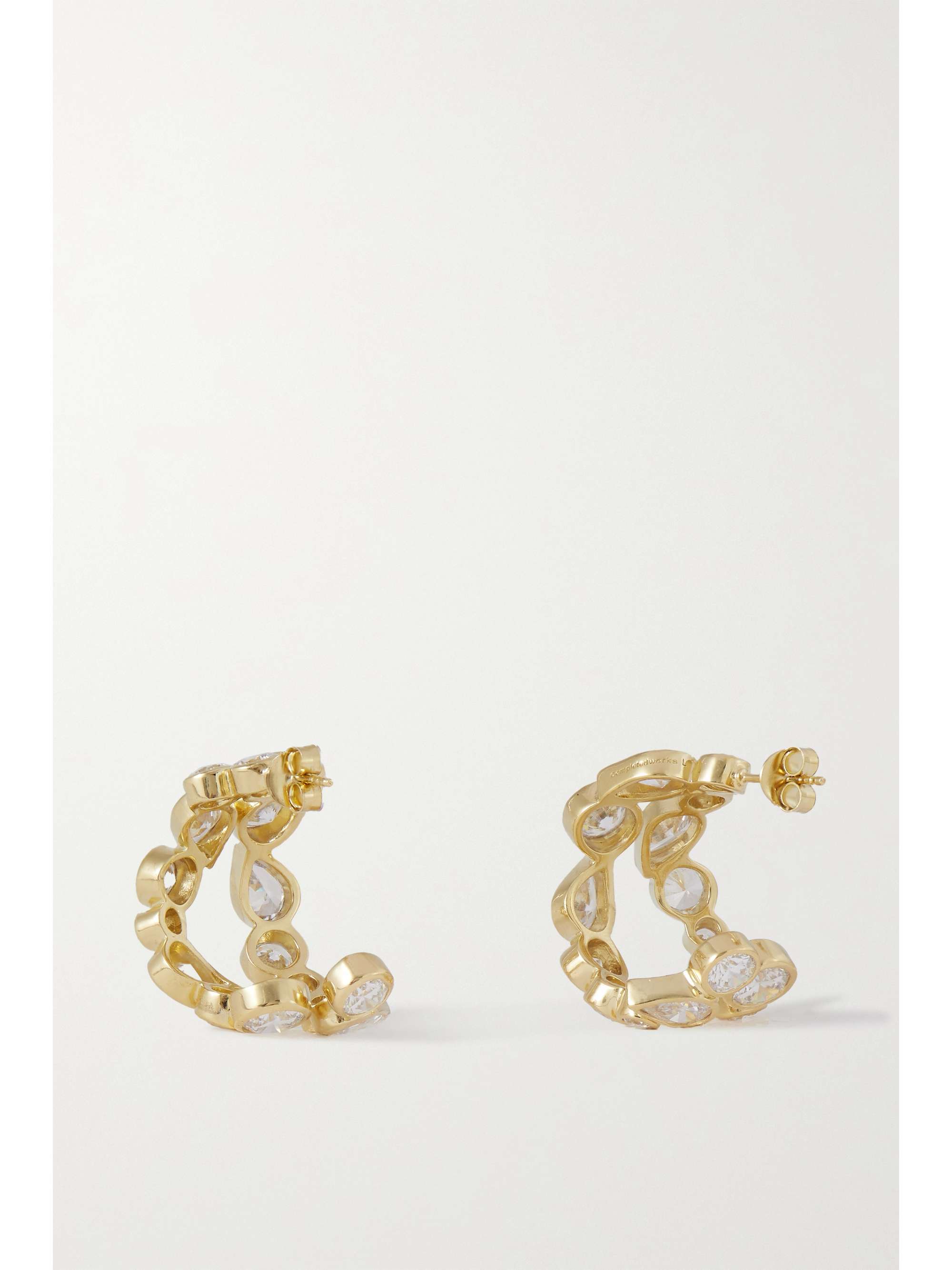 COMPLETEDWORKS Recycled gold-plated cubic zirconia hoop earrings