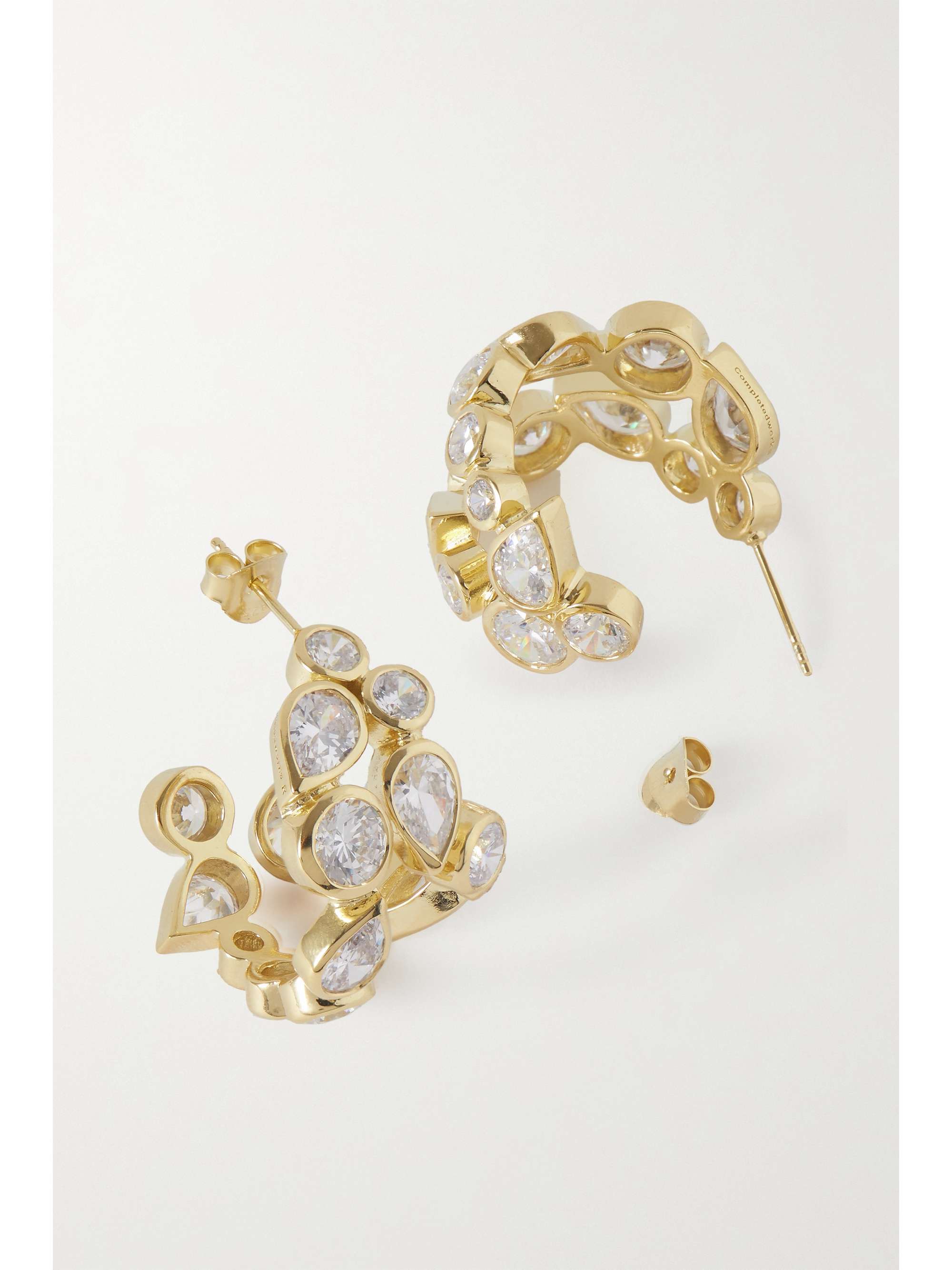 COMPLETEDWORKS Recycled gold-plated cubic zirconia hoop earrings