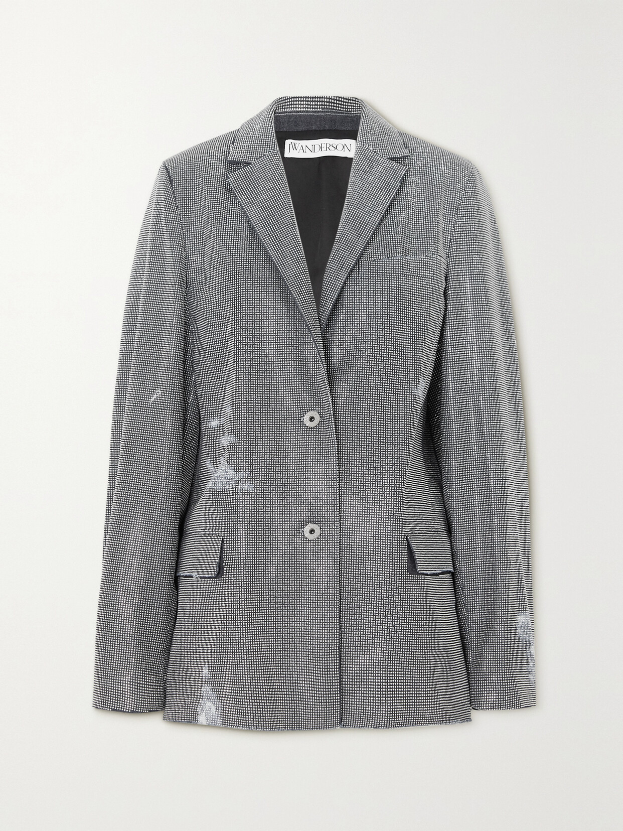 JW Anderson - Crystal-embellished Cotton-crepe Blazer - Gray