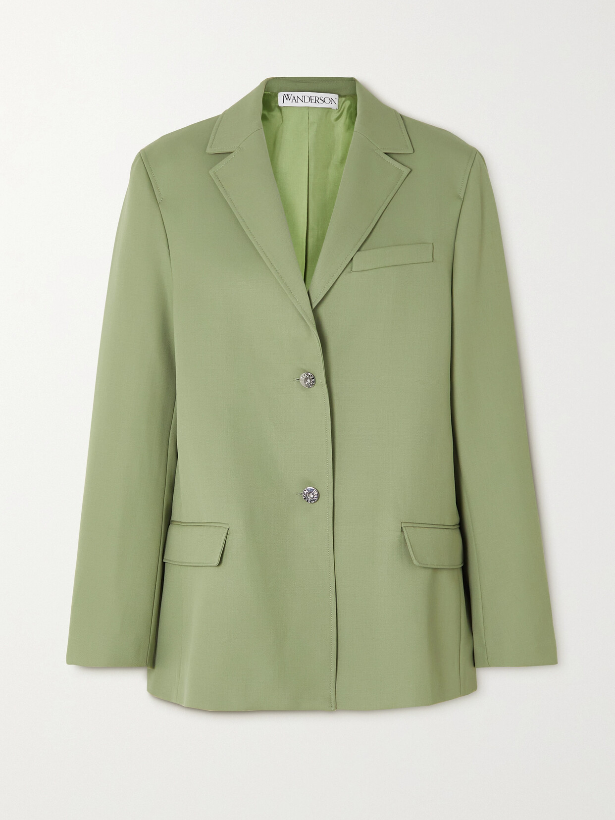 JW Anderson - Oversized Grain De Poudre Wool Blazer - Green