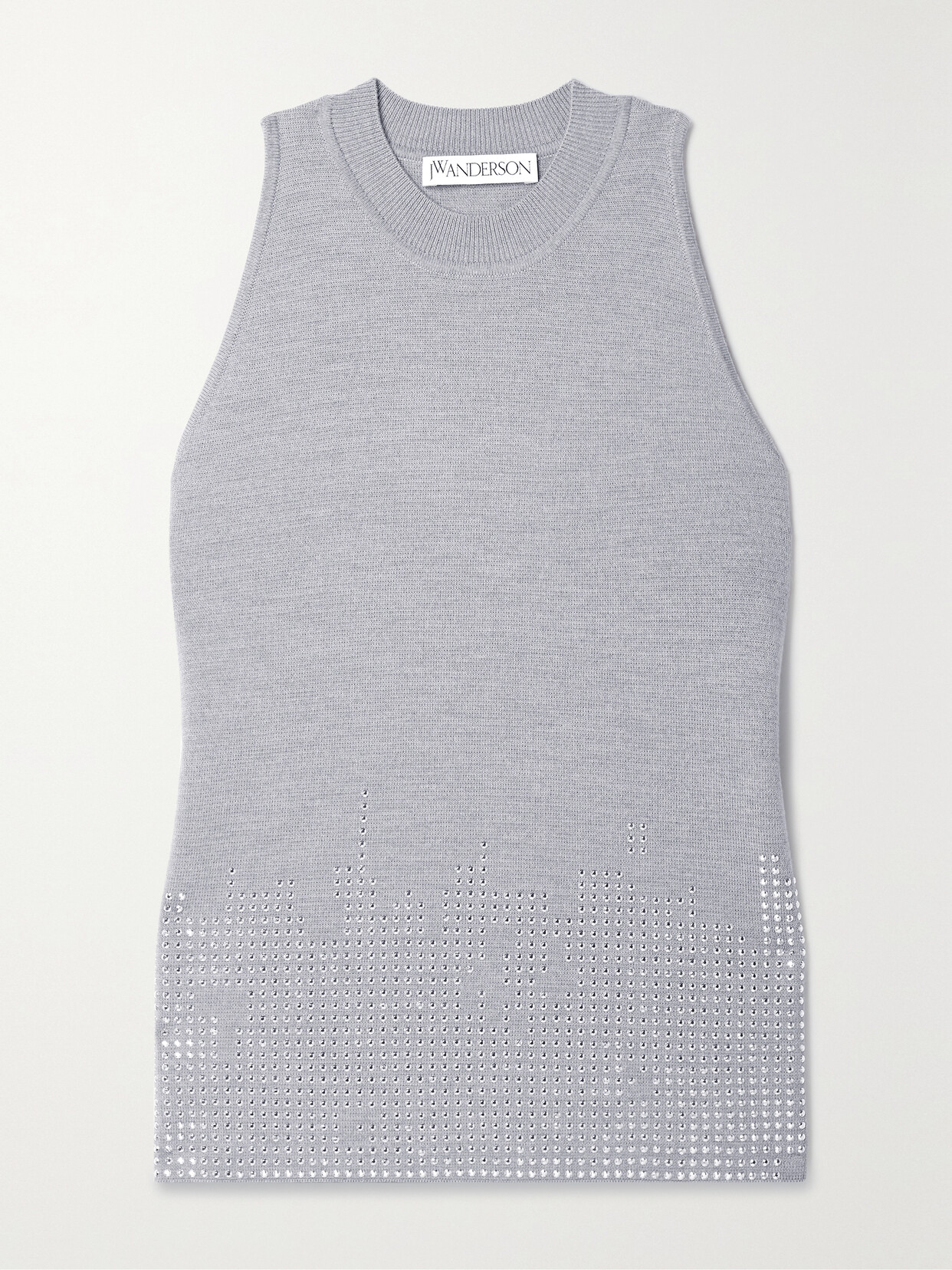 Jw Anderson Studded Wool Tank In Grey