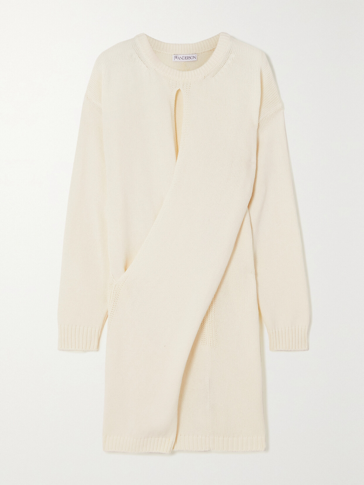 JW Anderson - Twist-front Cutout Cotton Dress - Off-white