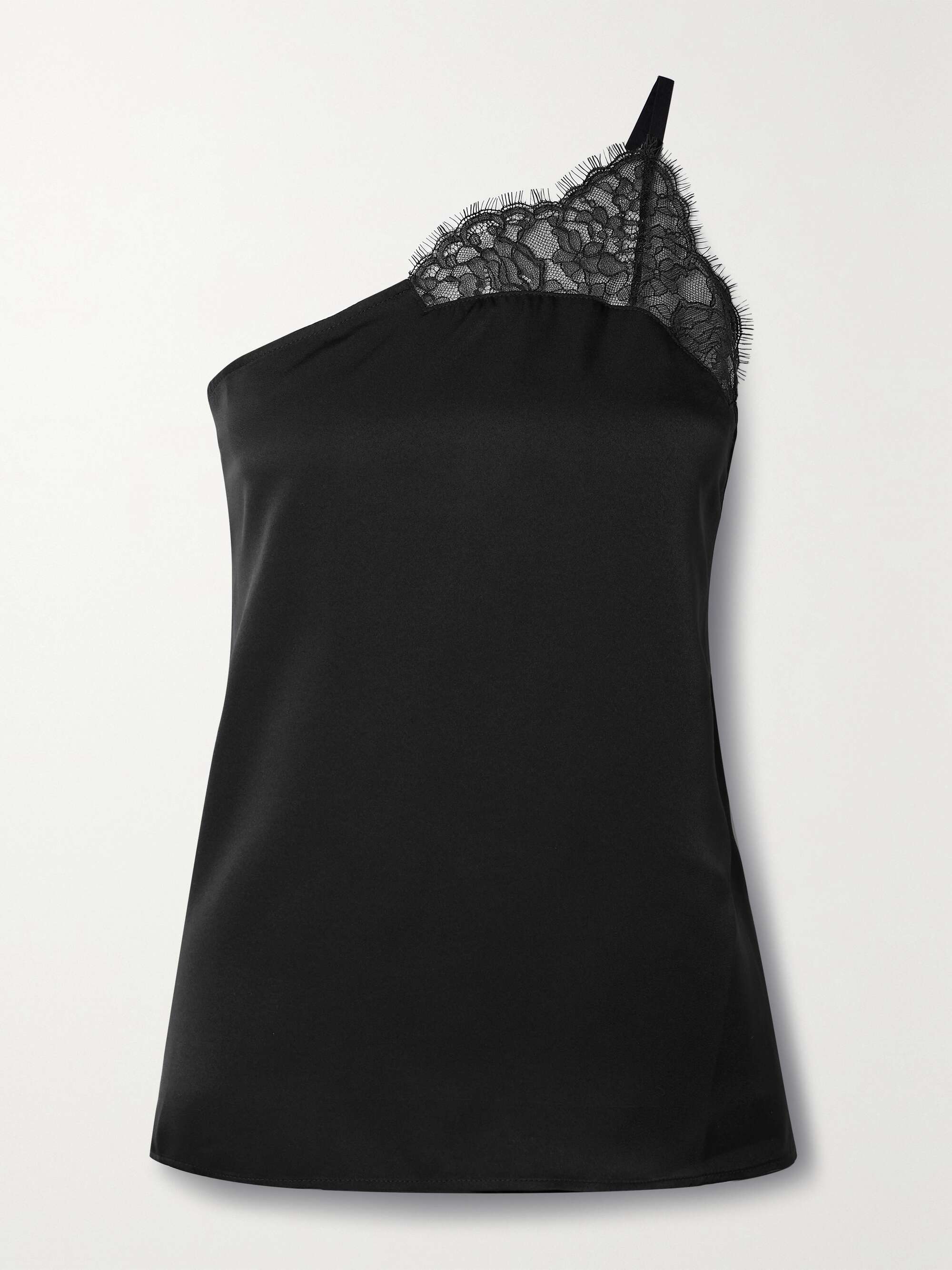 JW ANDERSON One-shoulder lace-trimmed satin camisole | NET-A-PORTER