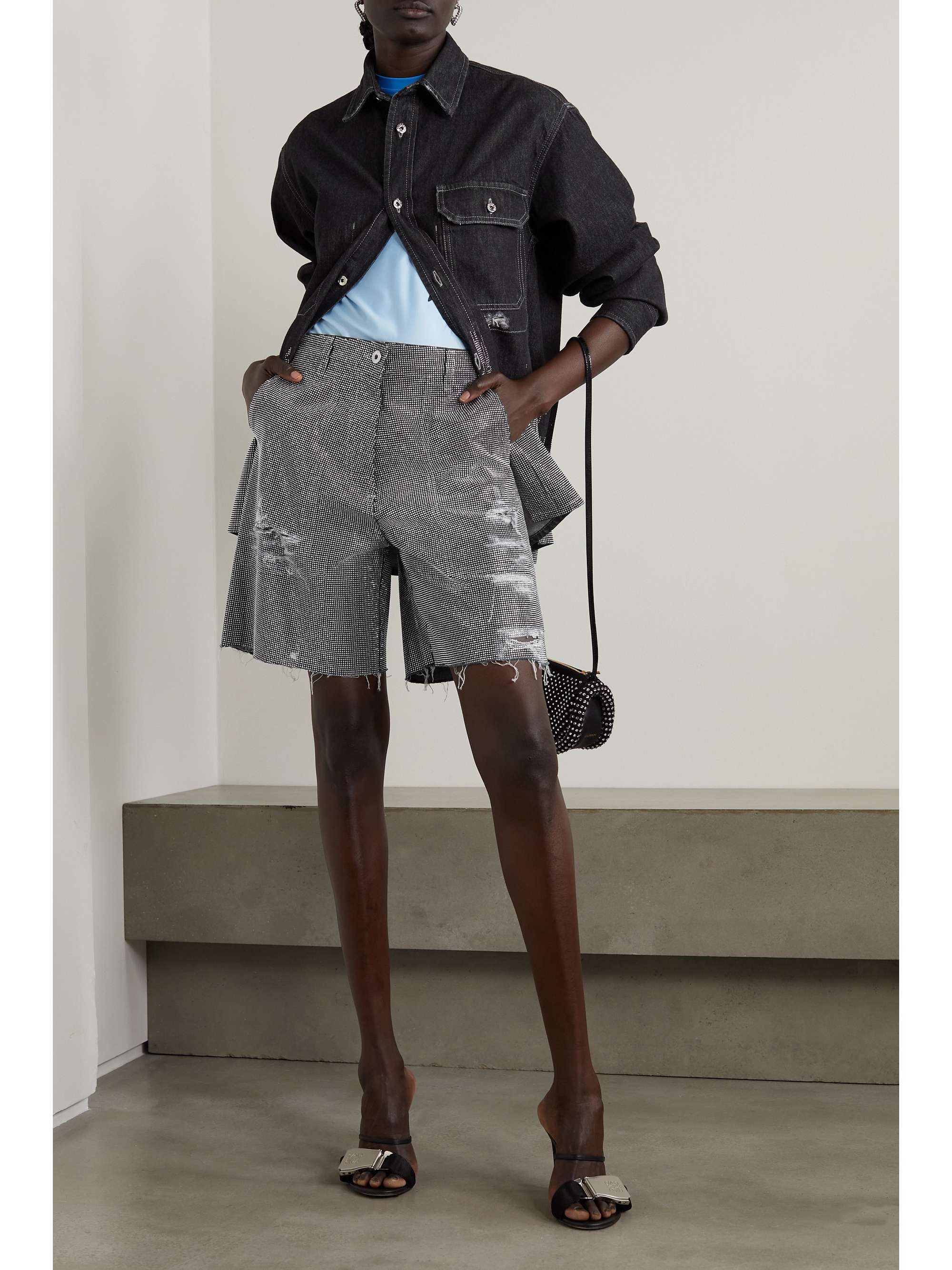 JW ANDERSON デニム ショートパンツ ダメージ加工