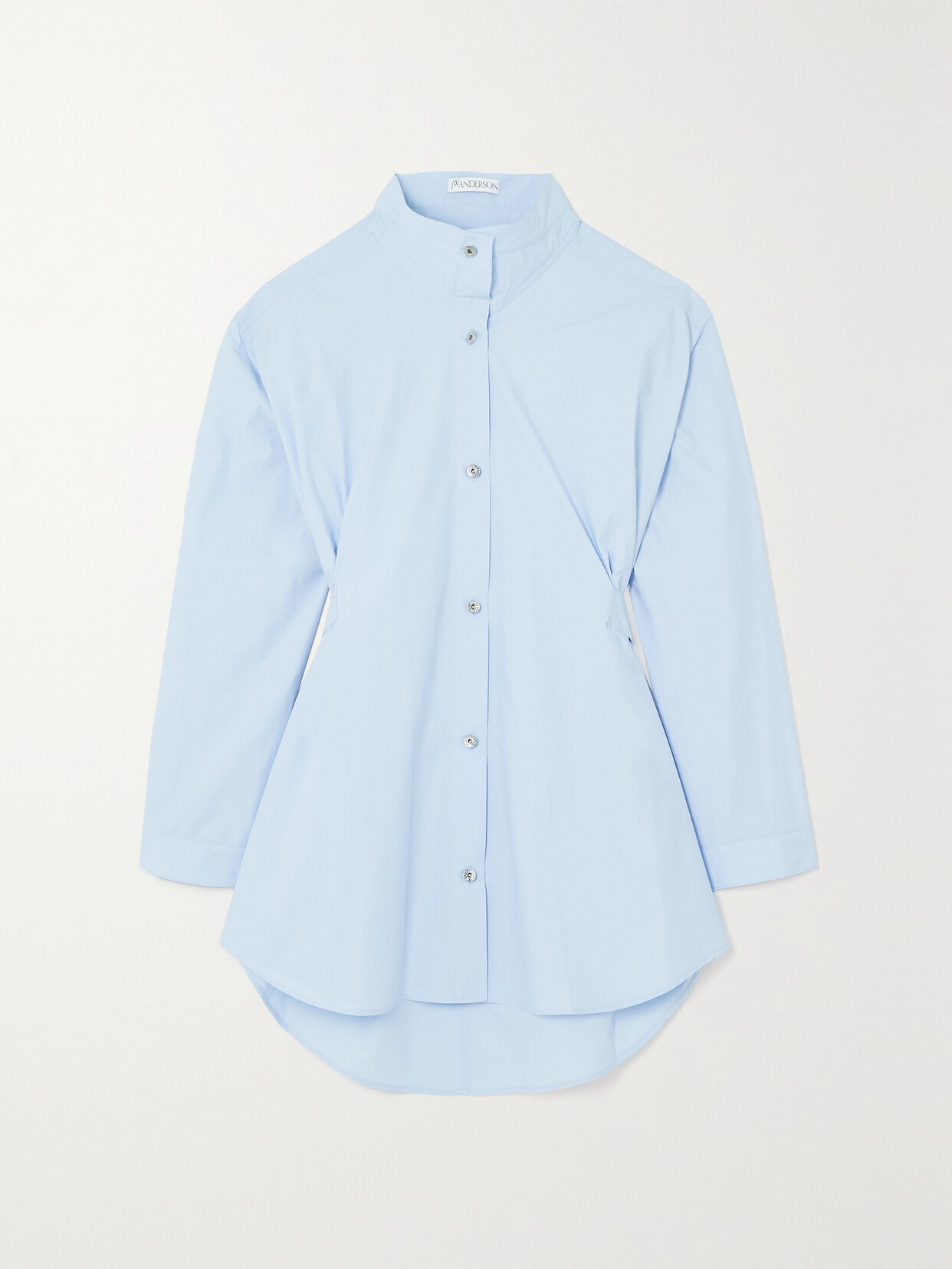 JW Anderson - Gathered Cotton-poplin Mini Shirt Dress - Blue