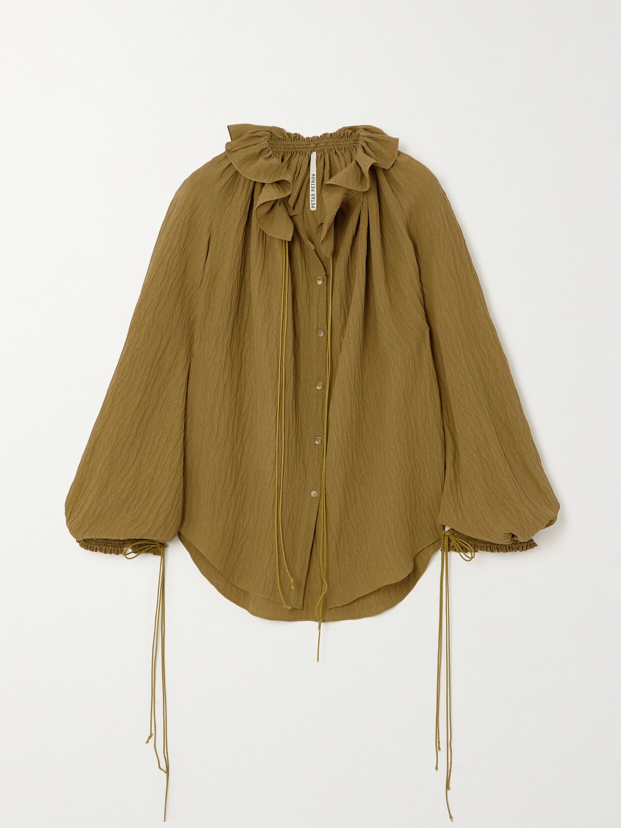 Petar Petrov - Londra Ruffled Silk-crepon Blouse - Neutrals