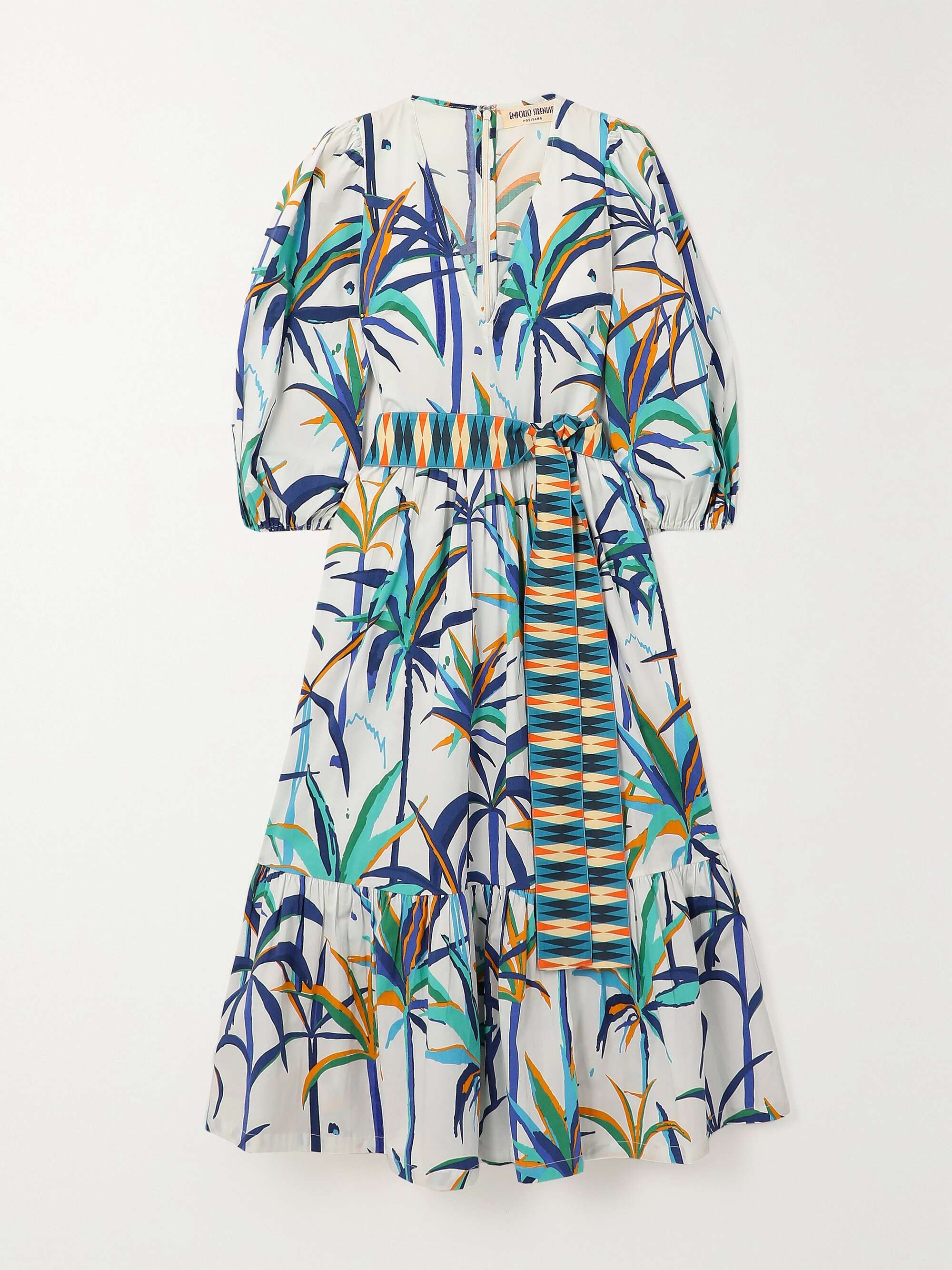 EMPORIO SIRENUSE NET SUSTAIN Loretta belted printed cotton