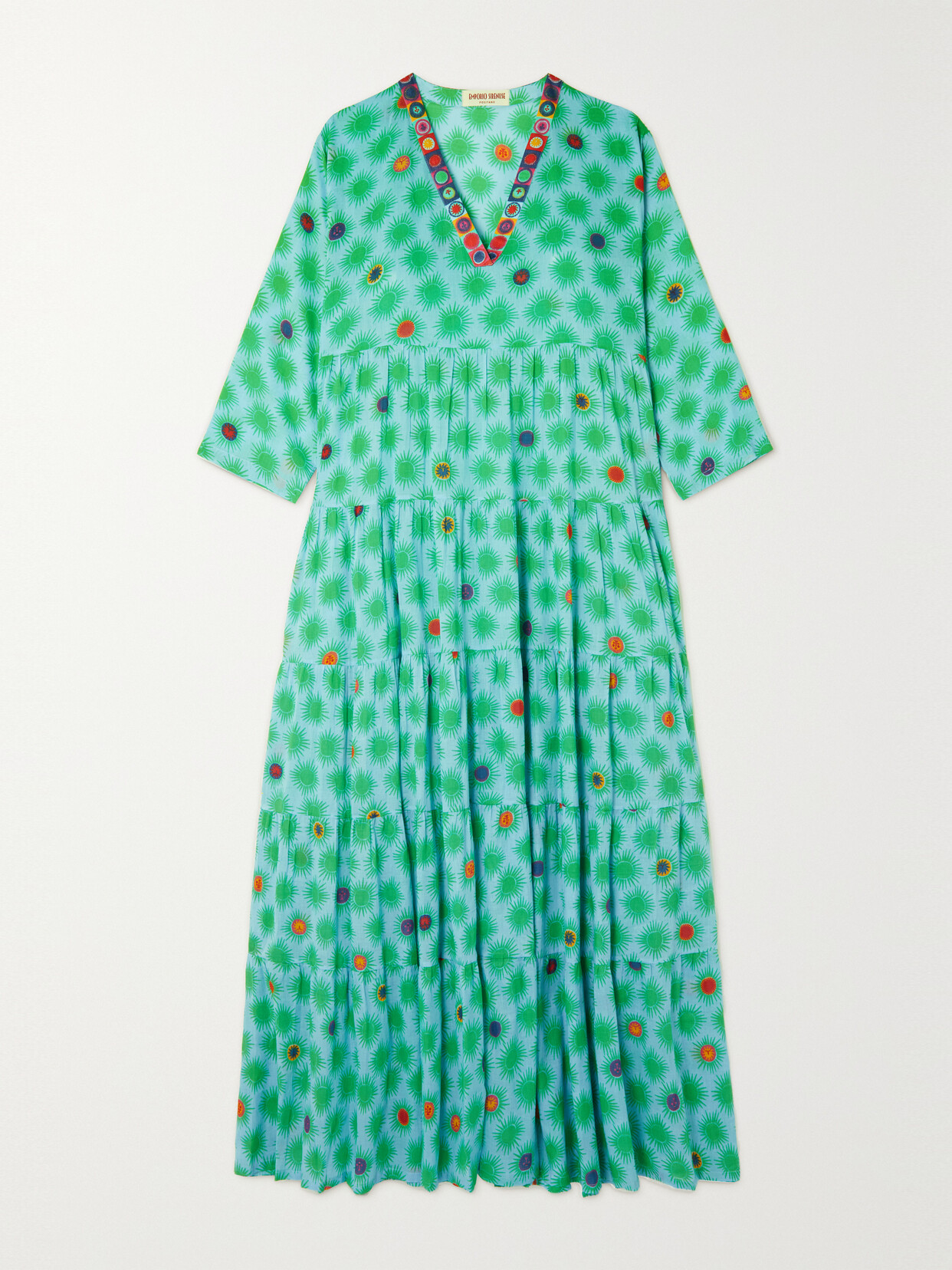 Emporio Sirenuse - Alba Printed Cotton-voile Maxi Dress - Green