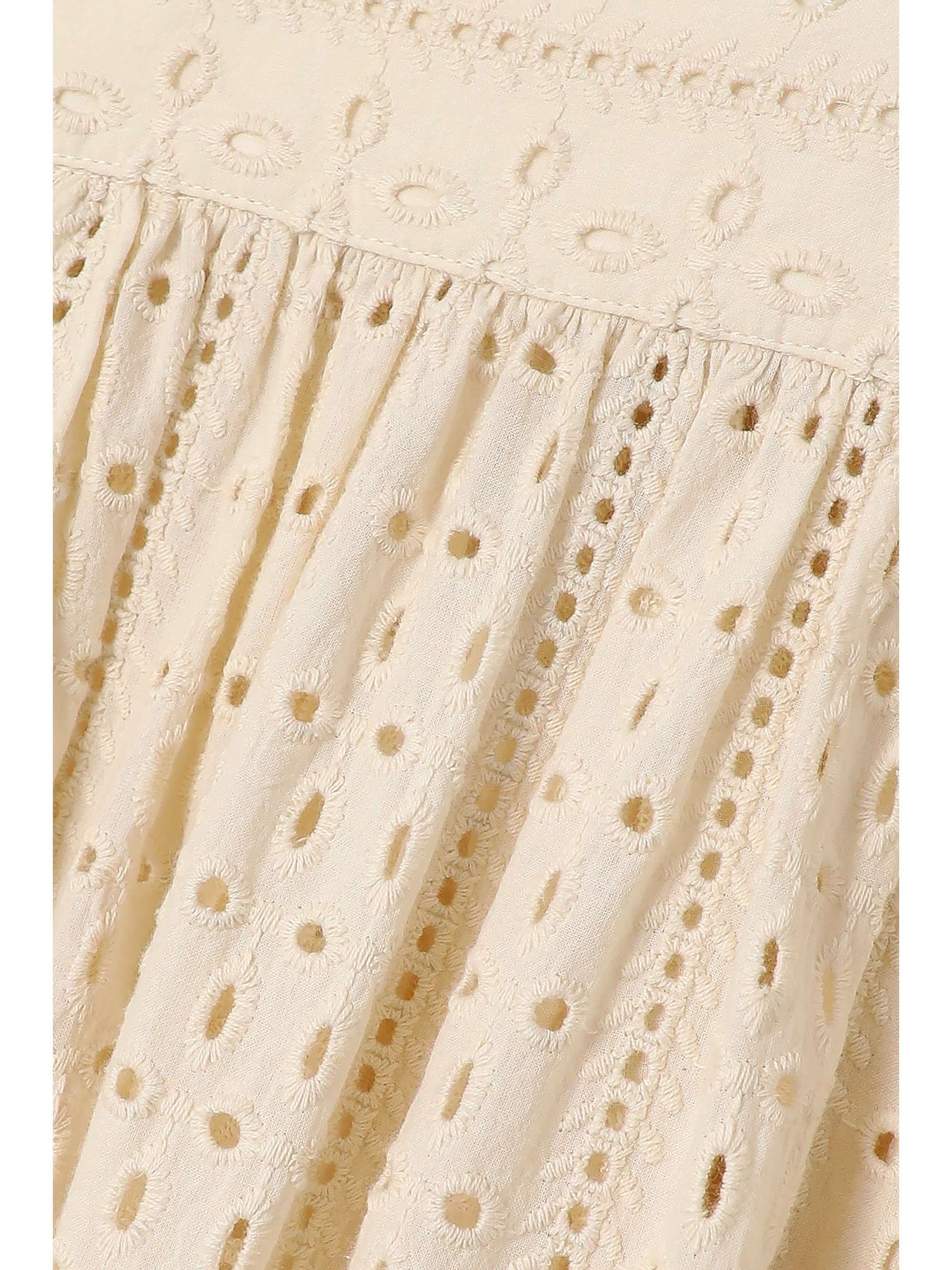 EMPORIO SIRENUSE 수리 아말피 브로드리 앙글레즈 코튼 미디 스커트