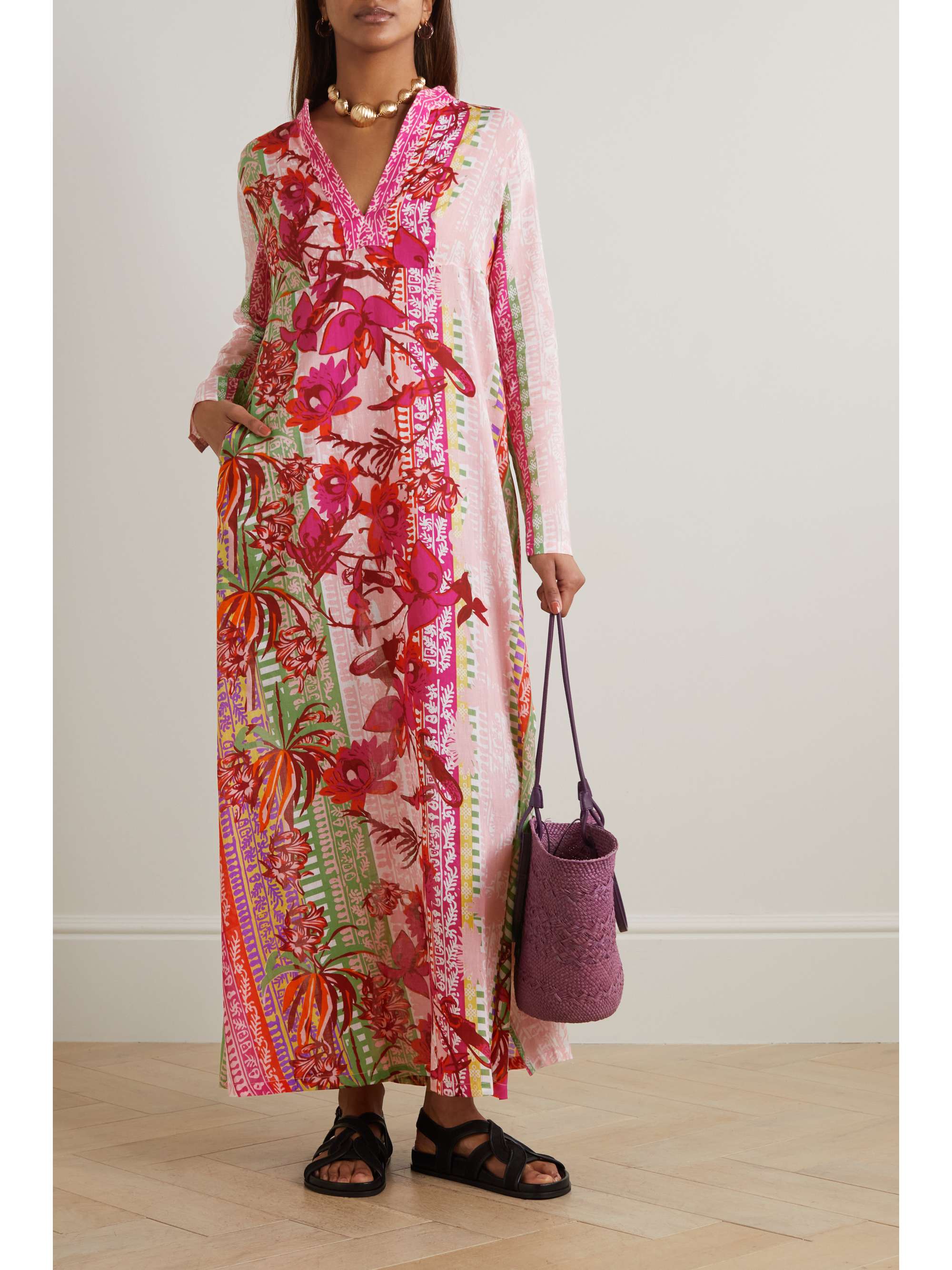 EMPORIO SIRENUSE + NET SUSTAIN Gytha Blossom floral-print cotton-voile  kaftan | NET-A-PORTER