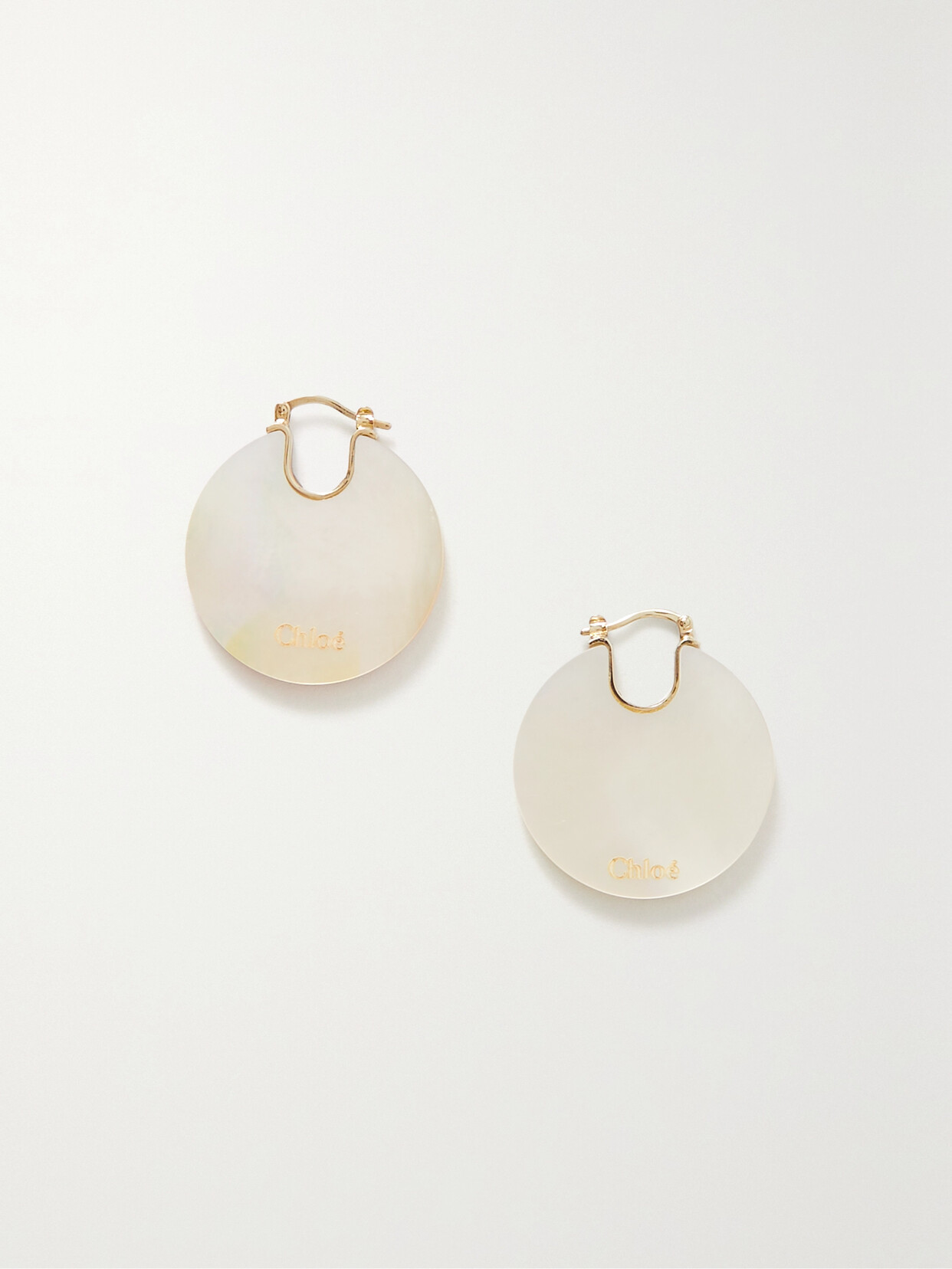 Chloé - Jemma Gold-tone Mother-of-pearl Earrings - White