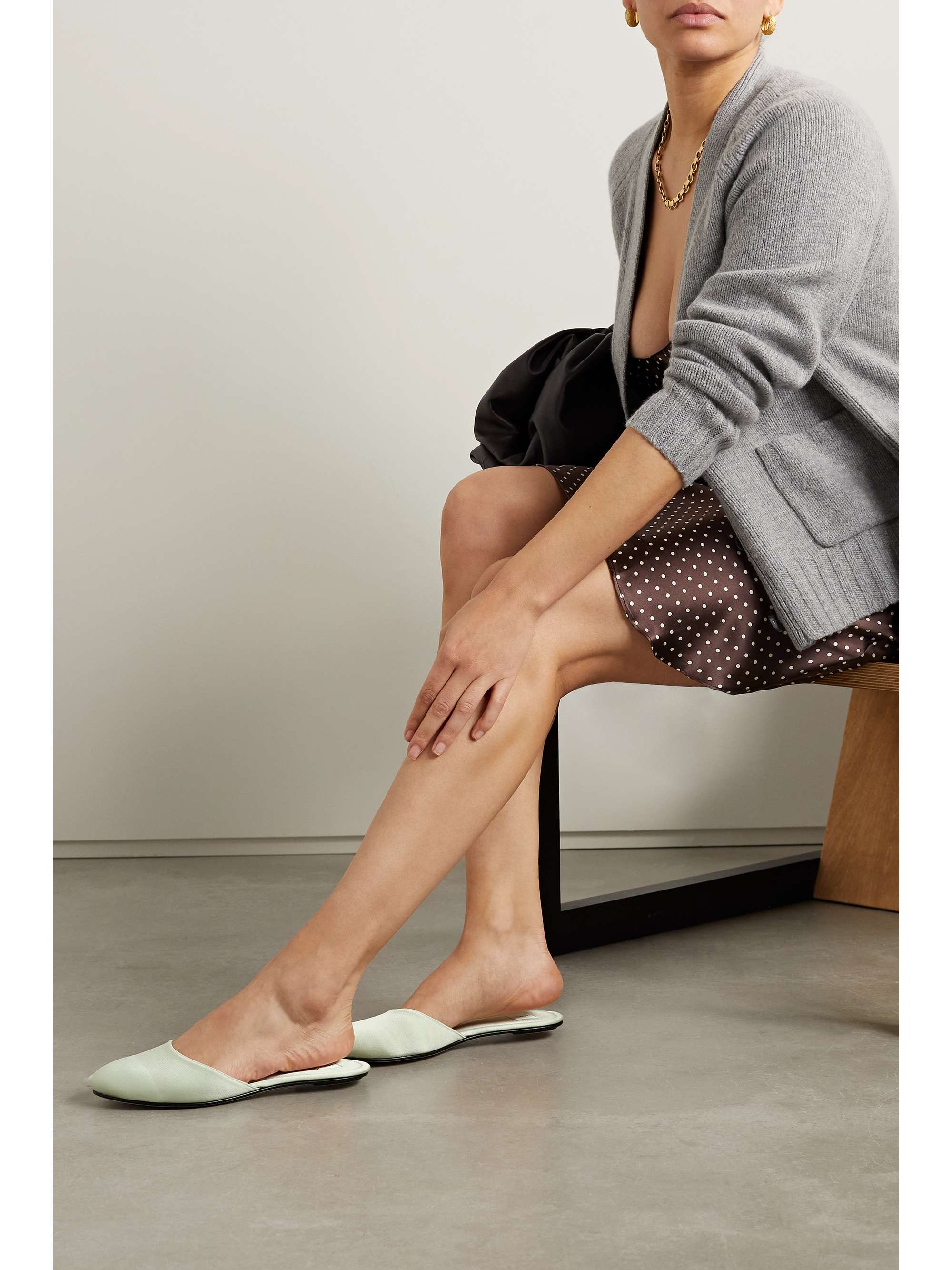 LESET Romy satin mules