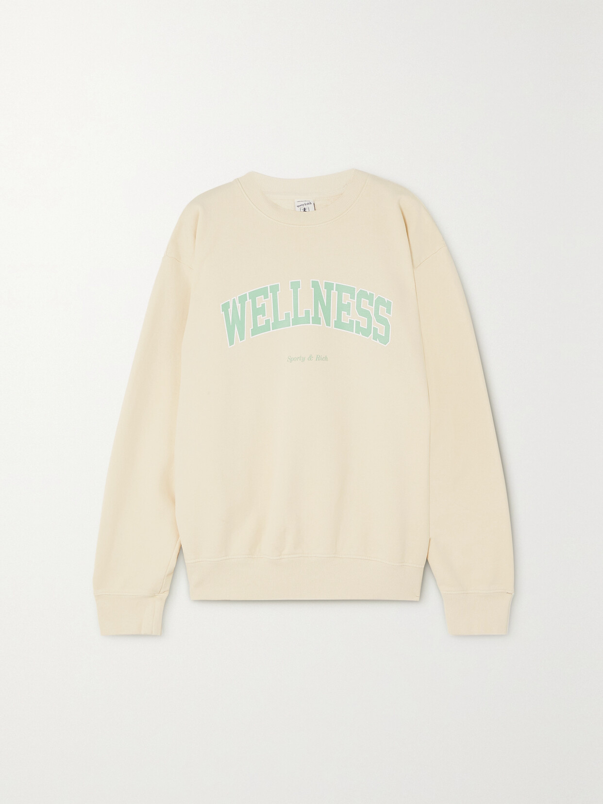 Sporty & Rich - Wellness Ivy Printed Cotton-jersey Sweatshirt - Cream