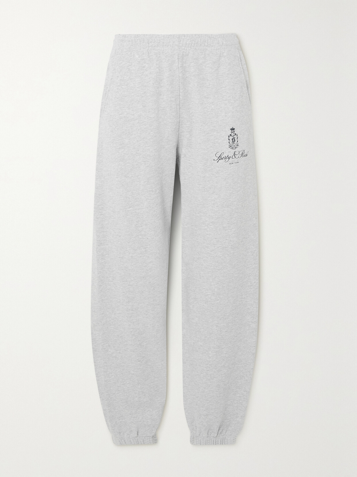 Sporty & Rich - Vendome Printed Cotton-blend Jersey Track Pants - Gray