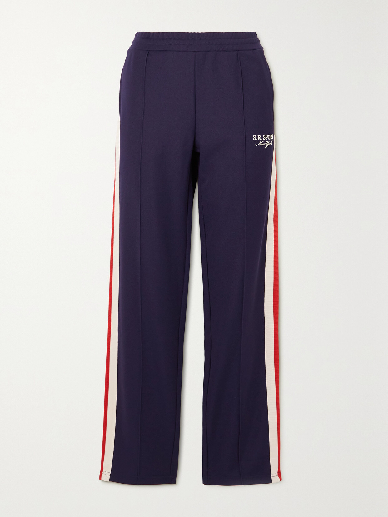 Sporty & Rich - Bowie Striped Embroidered Jersey Track Pants - Blue