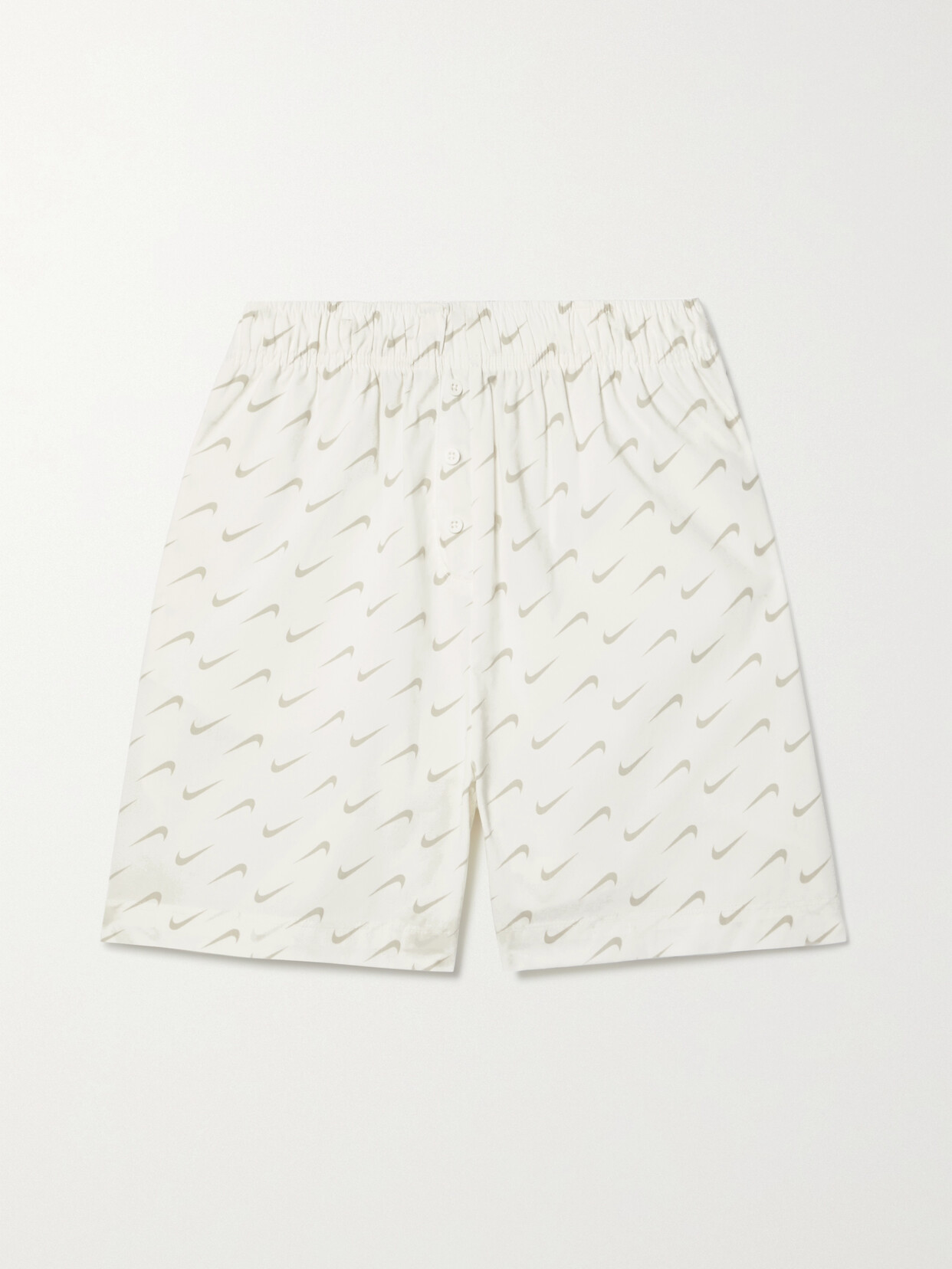 Nike Sportswear Everyday Modern Printed Cotton-blend Shorts In Off-white