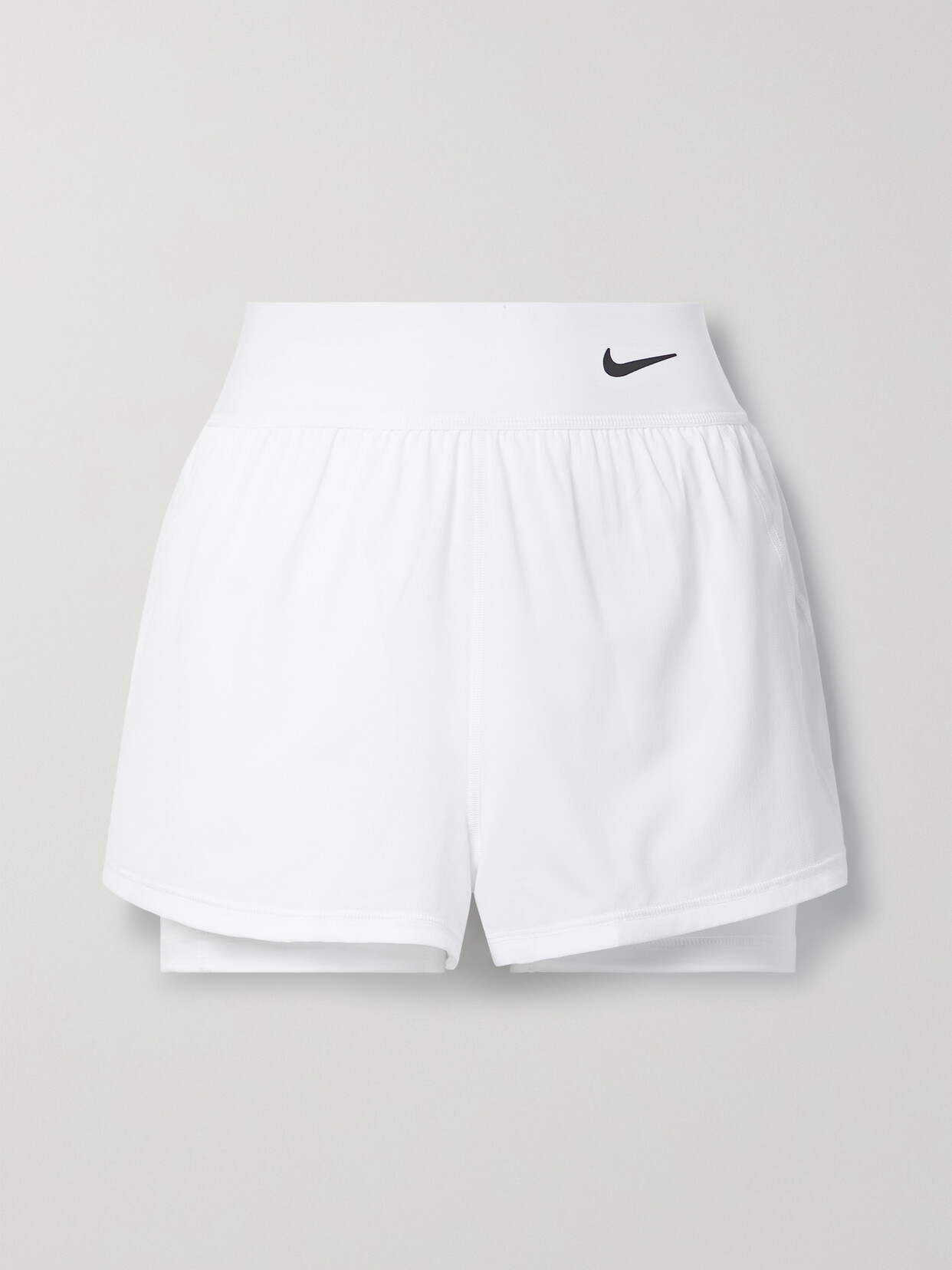 Nike - Nikecourt Avantage Dri-fit Layered Tennis Shorts - White