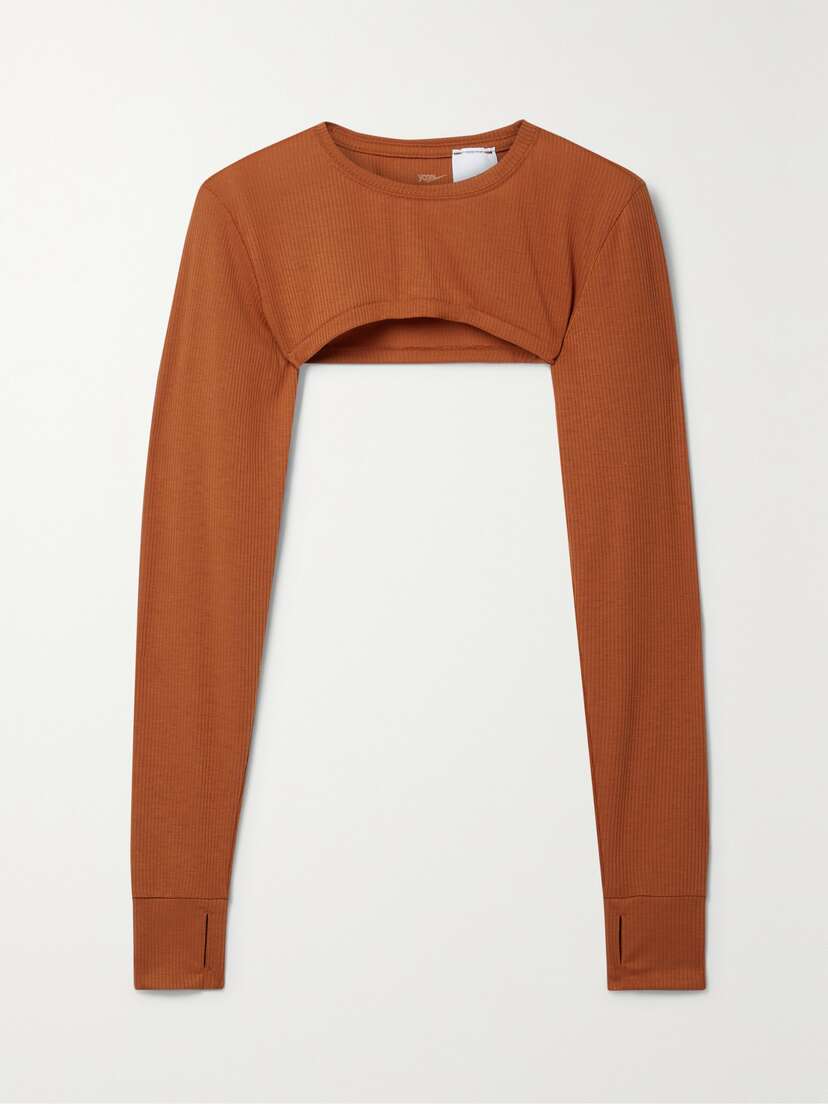 Nike + Net Sustain Yoga Luxe Cropped Ribbed Recycled-jersey Top - xx large