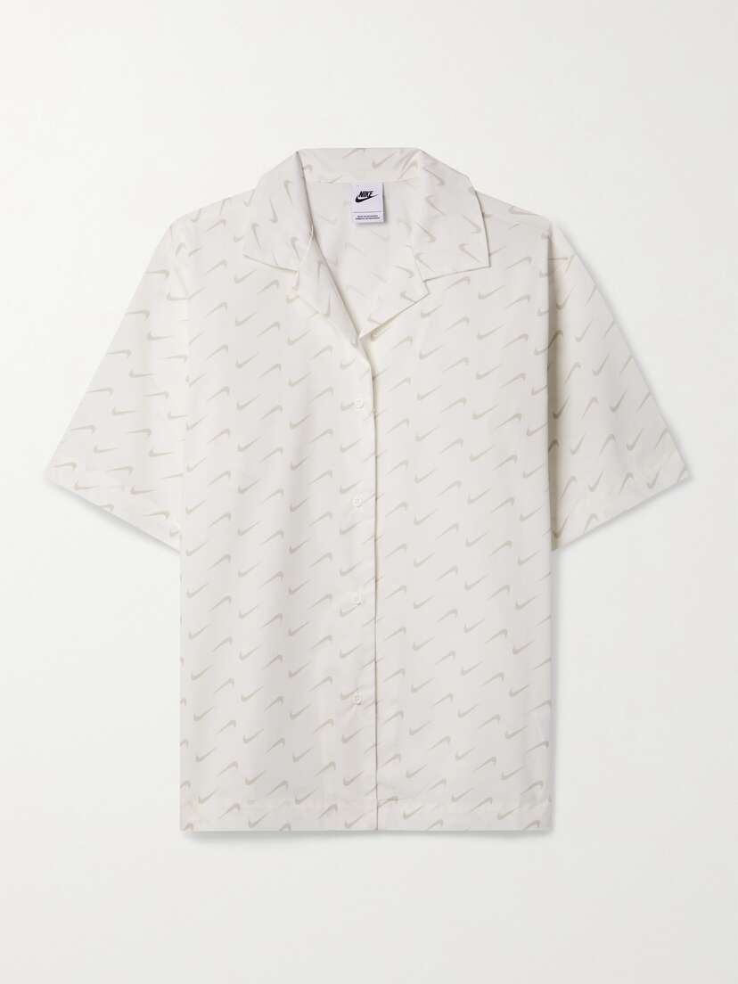 Nike Everyday Modern Printed Stretch Cotton-blend Poplin Shirt