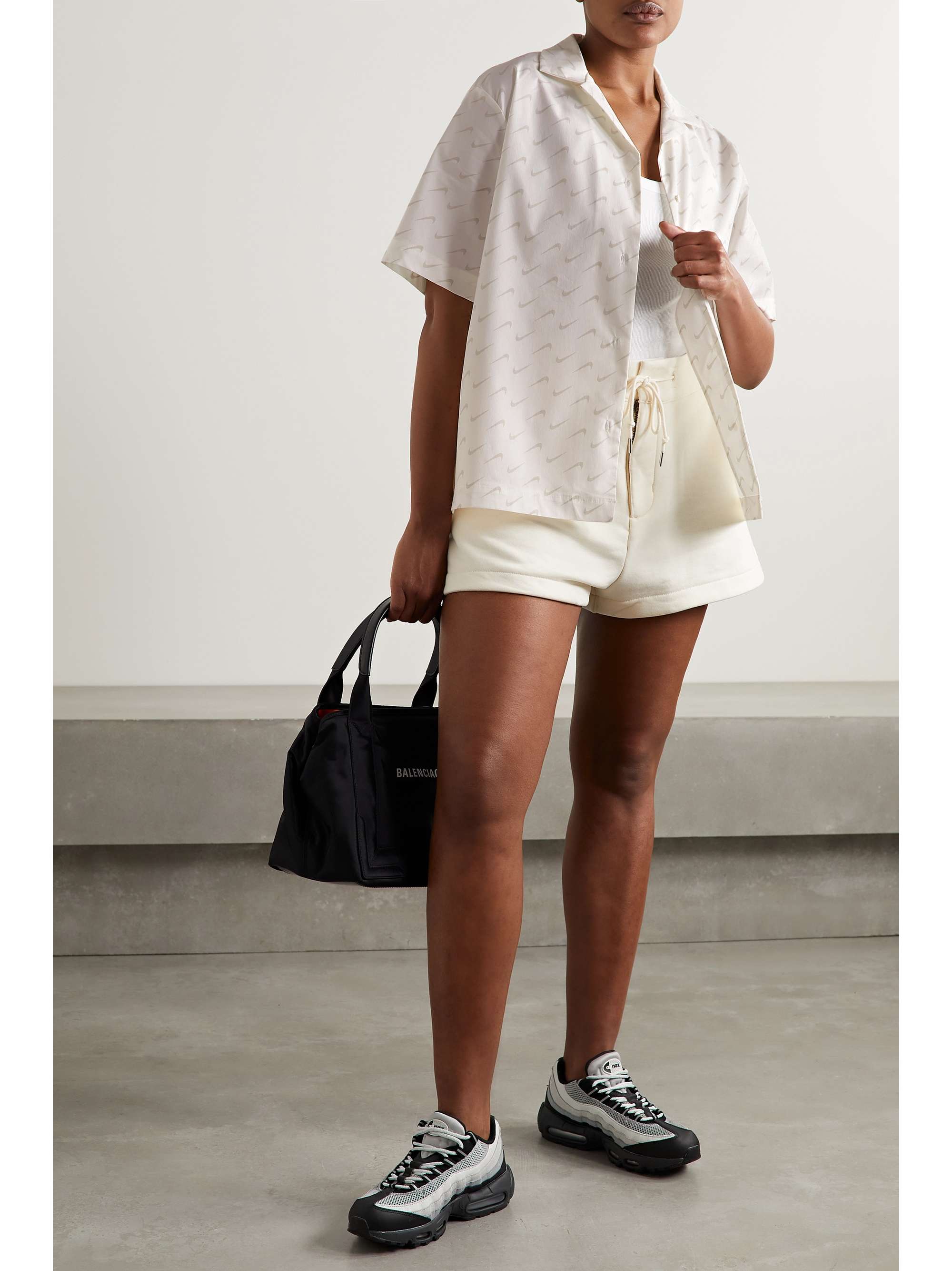NIKE Everyday Modern printed cotton-blend top