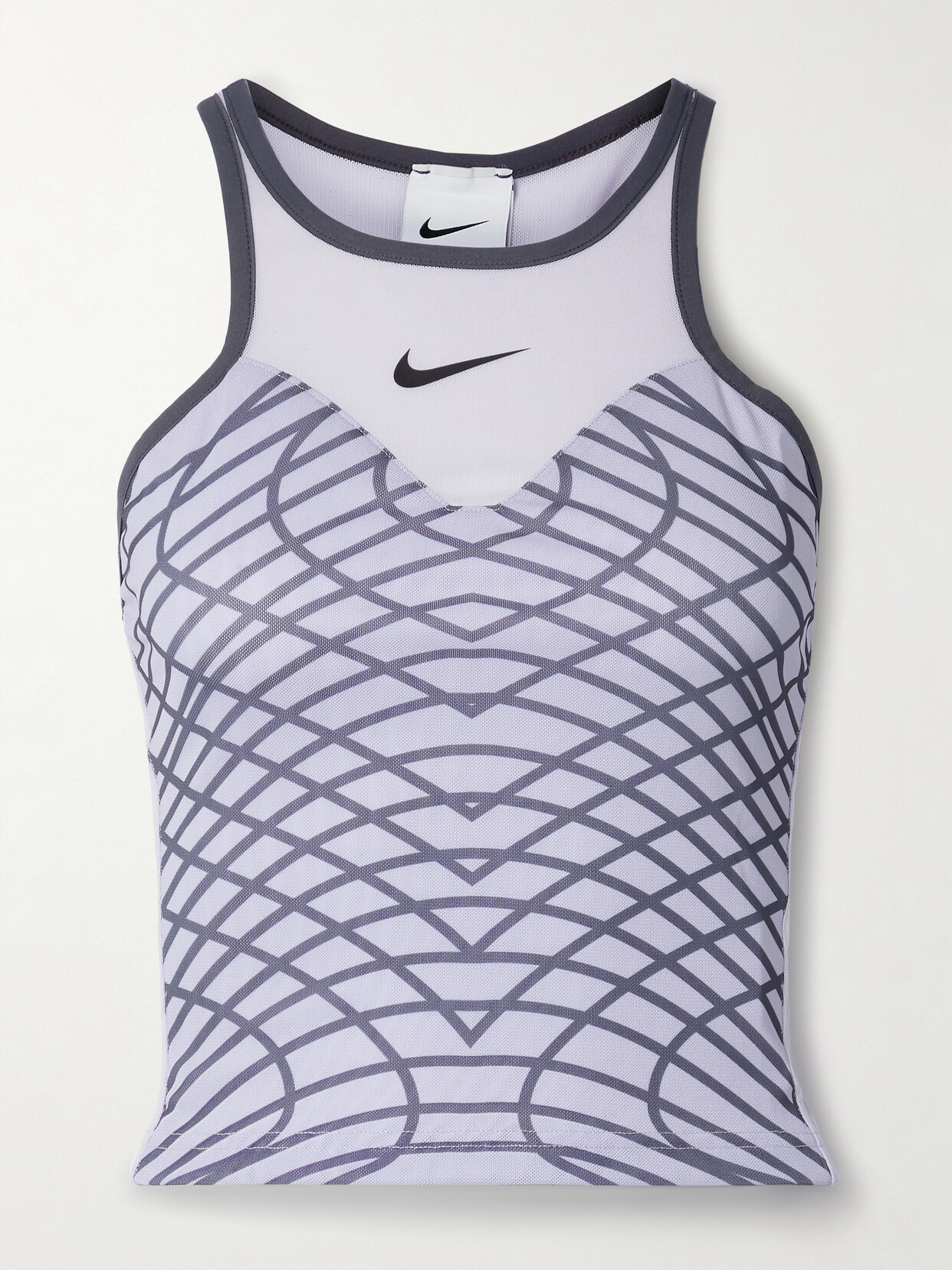 Shop Nike + Net Sustain Court Slam Cutout Dri-fit Printed Recycled-mesh Tank In Purple