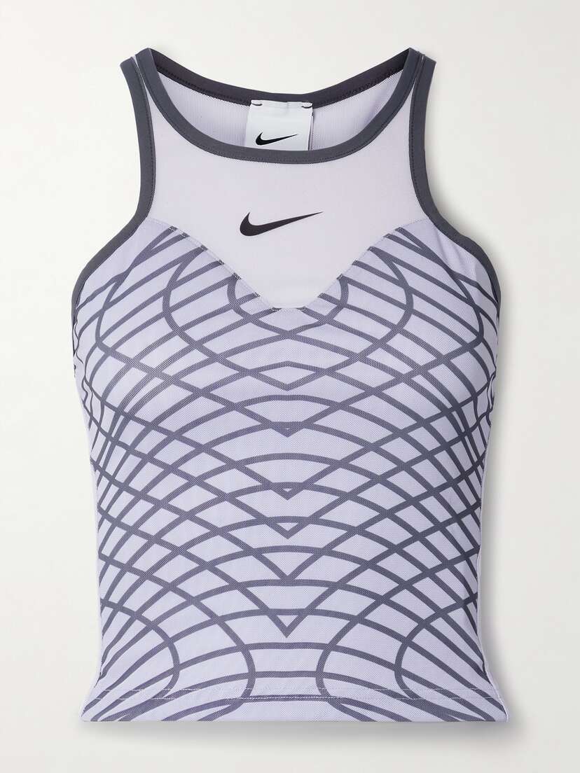 Nike + Net Sustain court Slam Cutout Dri-fit Printed Recycled-mesh Tank
