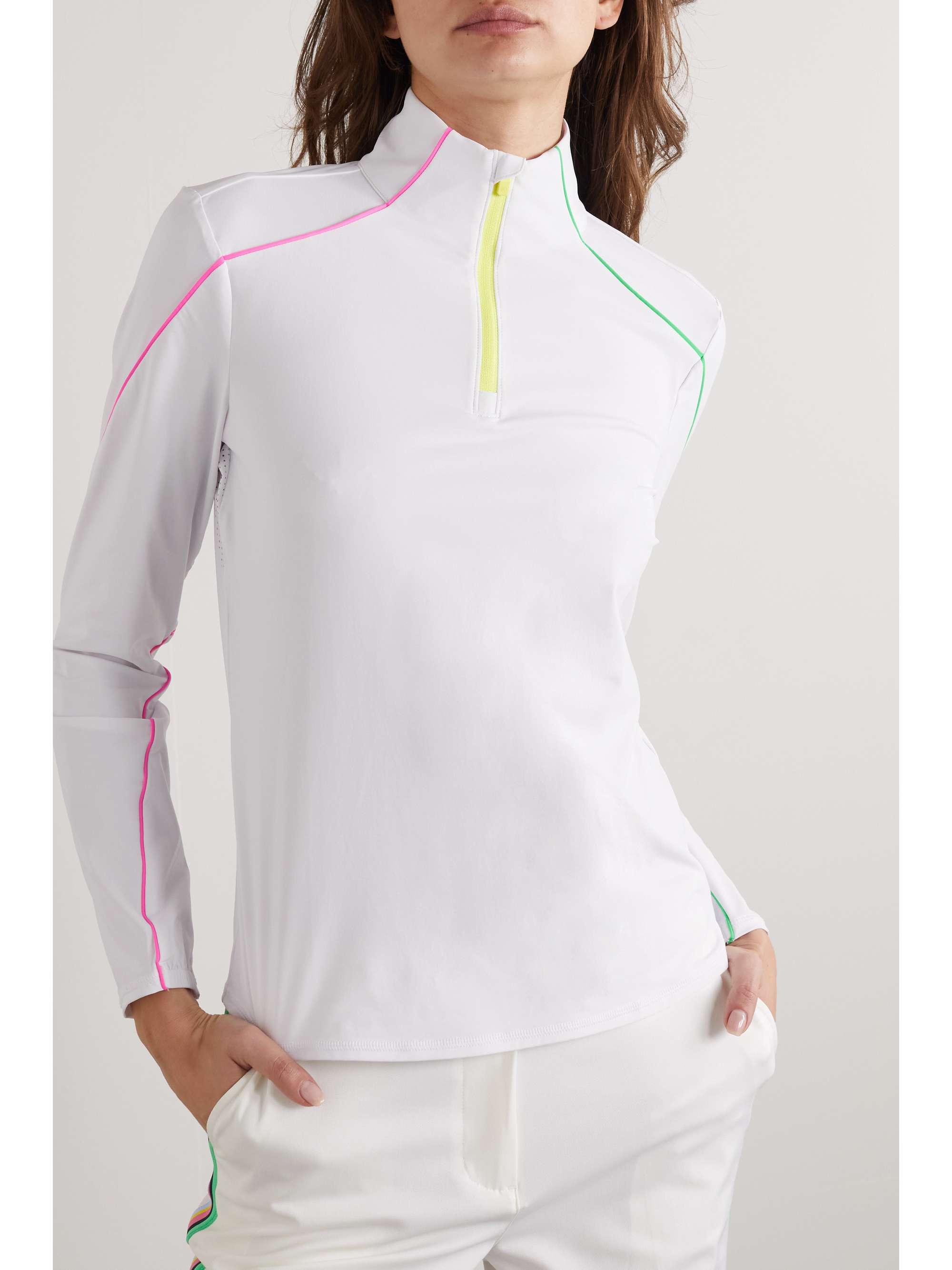 G/FORE Piped stretch tech-jersey golf top