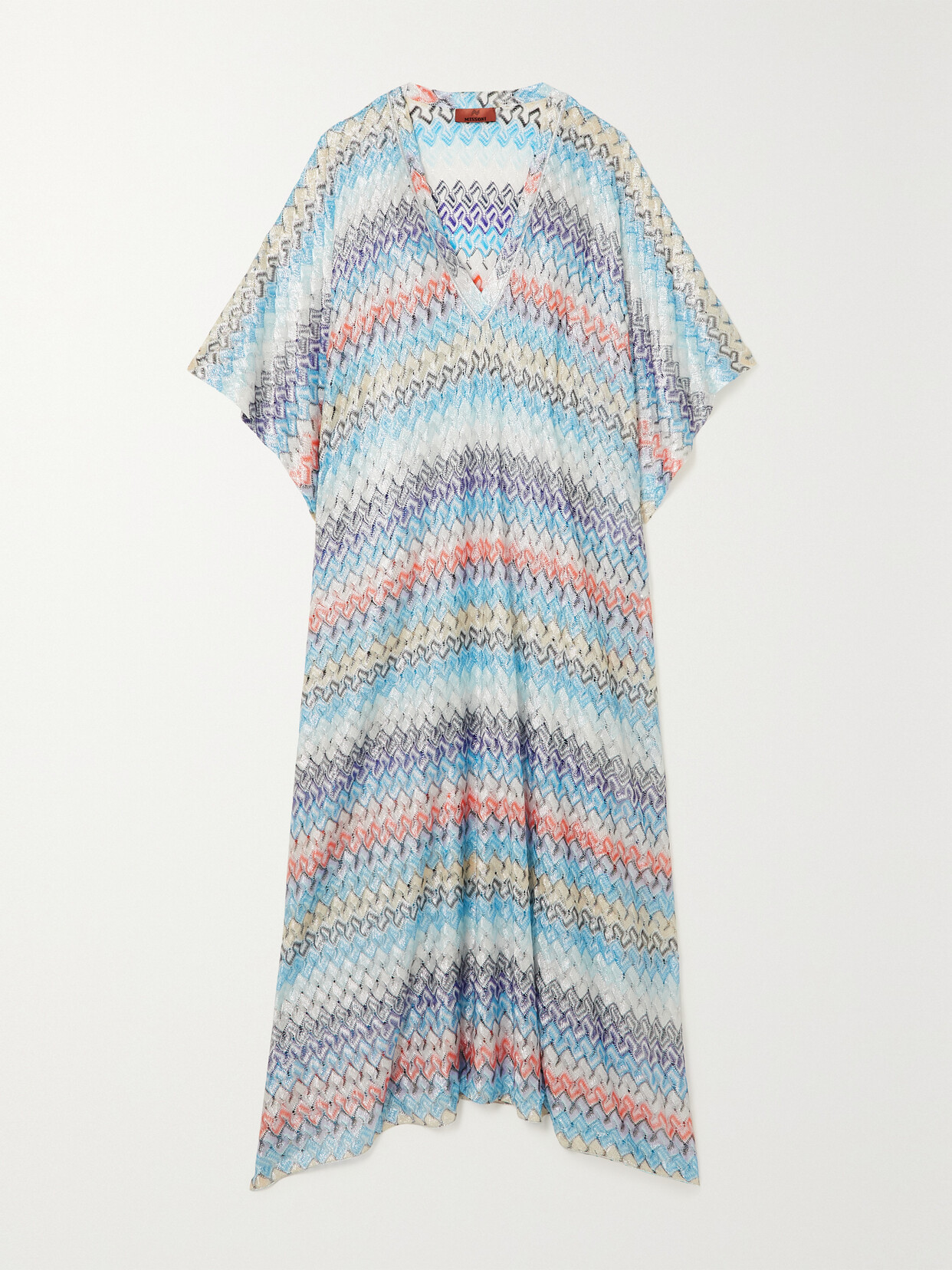 Missoni - Mare Striped Metallic Crochet-knit Kaftan - Blue