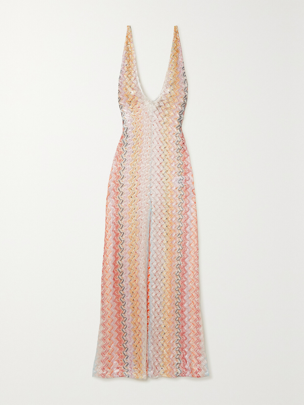 Missoni Mare Striped Metallic Crochet-knit Maxi Dress