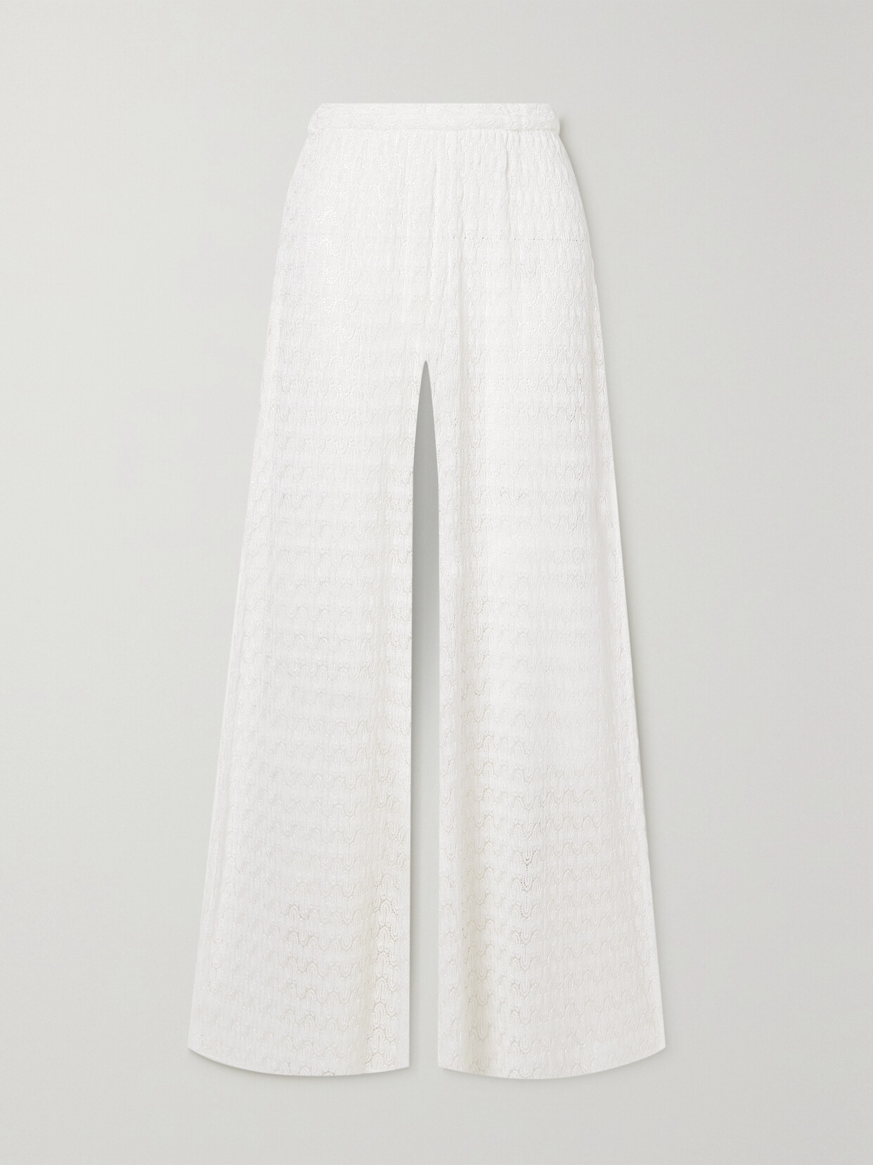 Missoni - Metallic Crochet-knit Straight-leg Pants - White