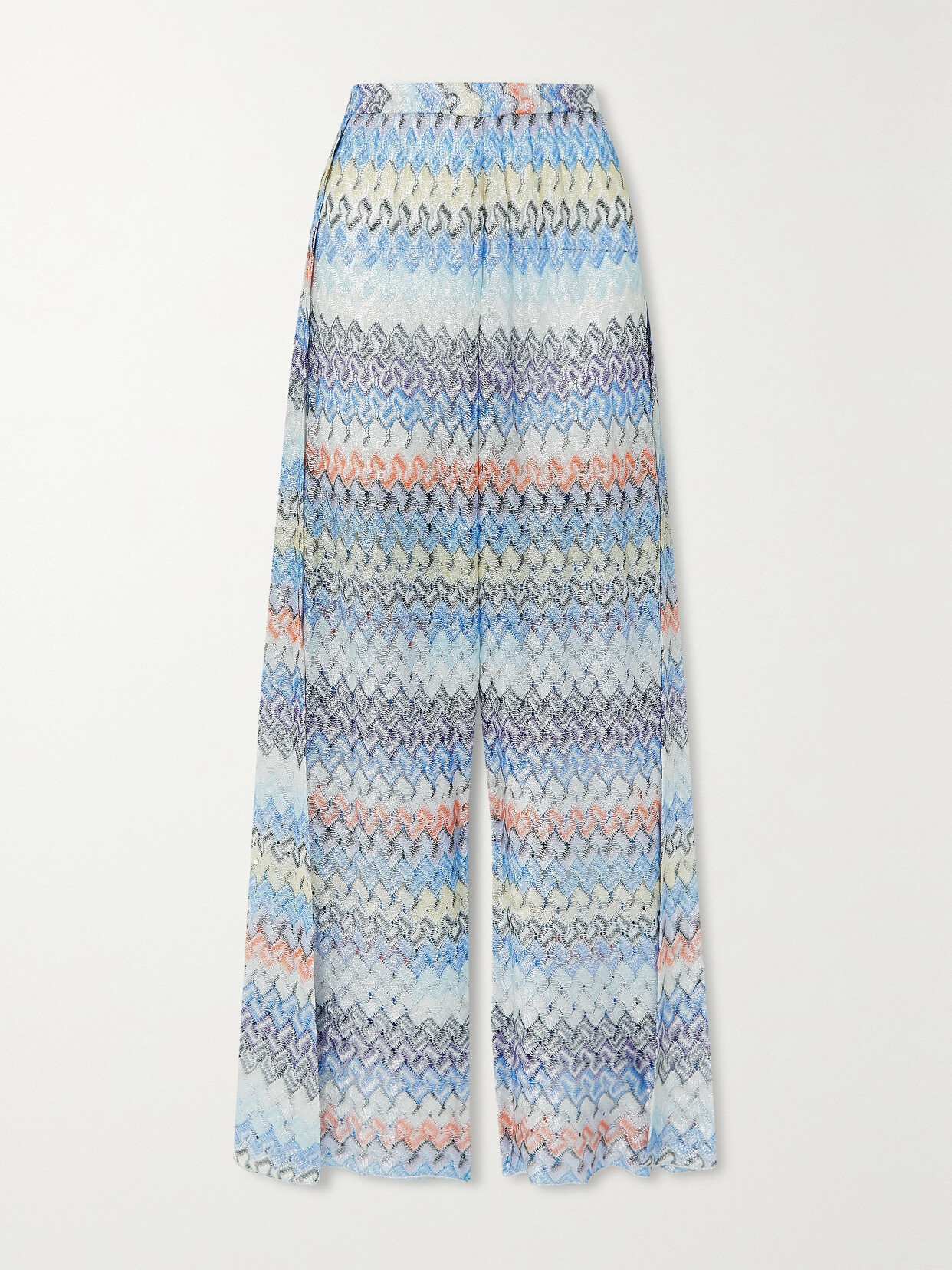 Missoni - Mare Metallic Crochet-knit Wide-leg Pants - Blue