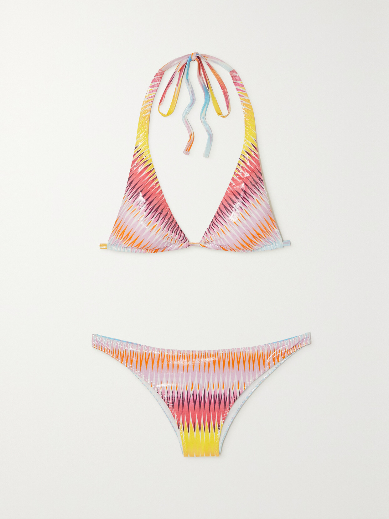 Missoni - Mare Raschel Metallic Striped Triangle Bikini - Pink