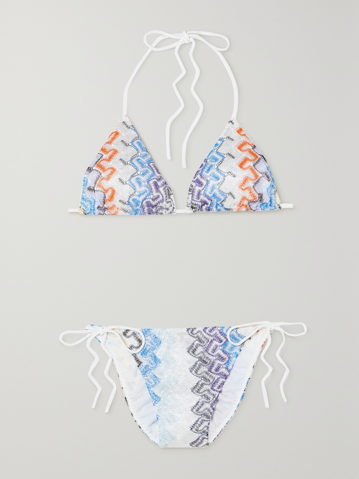 MISSONI MARE CROCHET-KNIT TRIANGLE HALTERNECK BIKINI