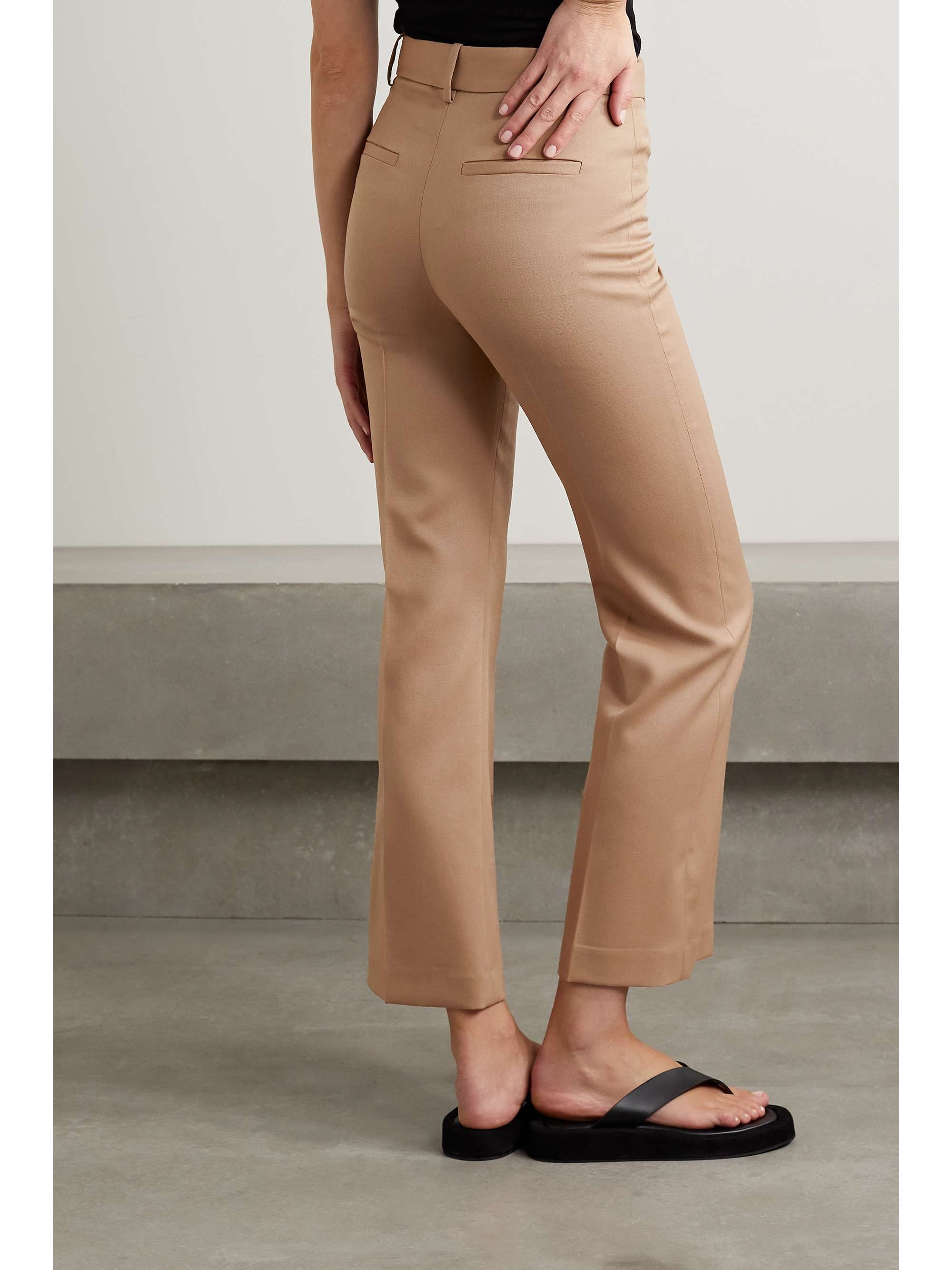 NILI LOTAN Corette cropped wool-gabardine straight-leg pants