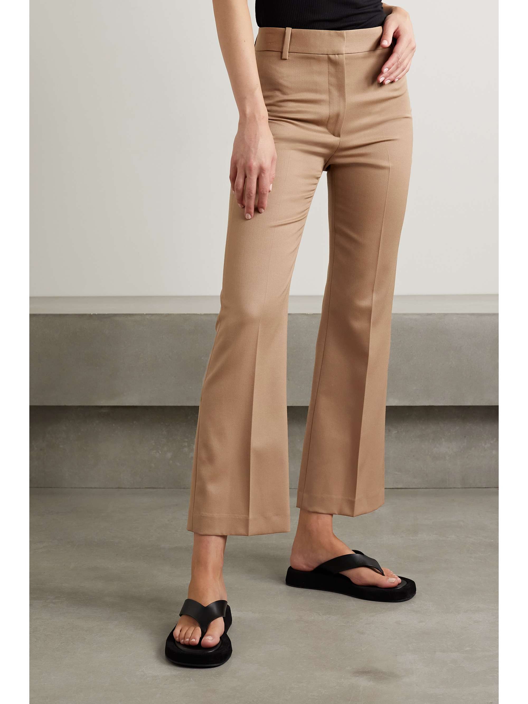 NILI LOTAN Corette cropped wool-gabardine straight-leg pants