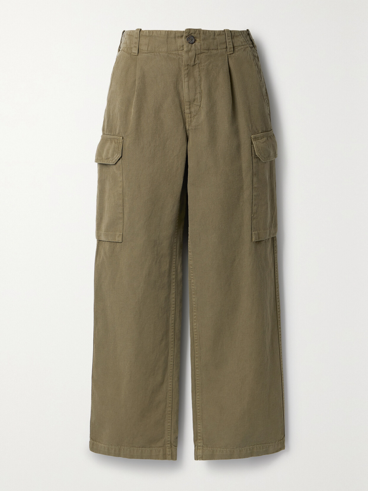 Nili Lotan - Yannic Cotton And Linen-blend Twill Straight-leg Cargo Pants - Green