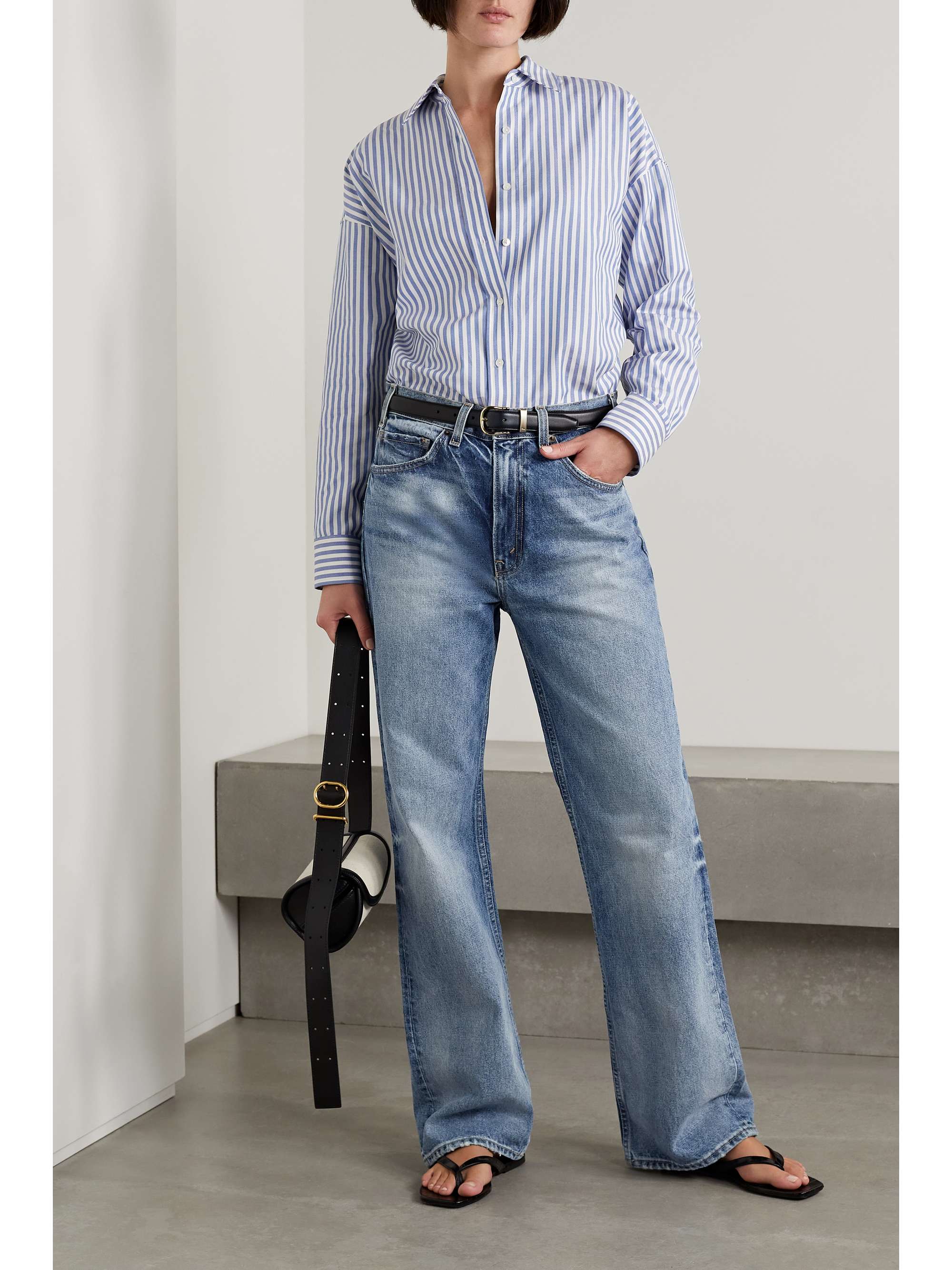 NILI LOTAN Mitchell low-rise wide-leg jeans