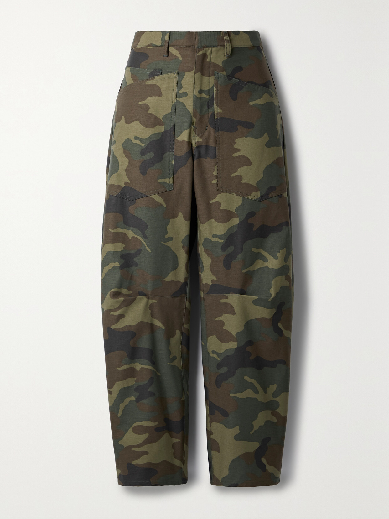 Nili Lotan - Shon Camouflage-print Cotton-canvas Pants - Green