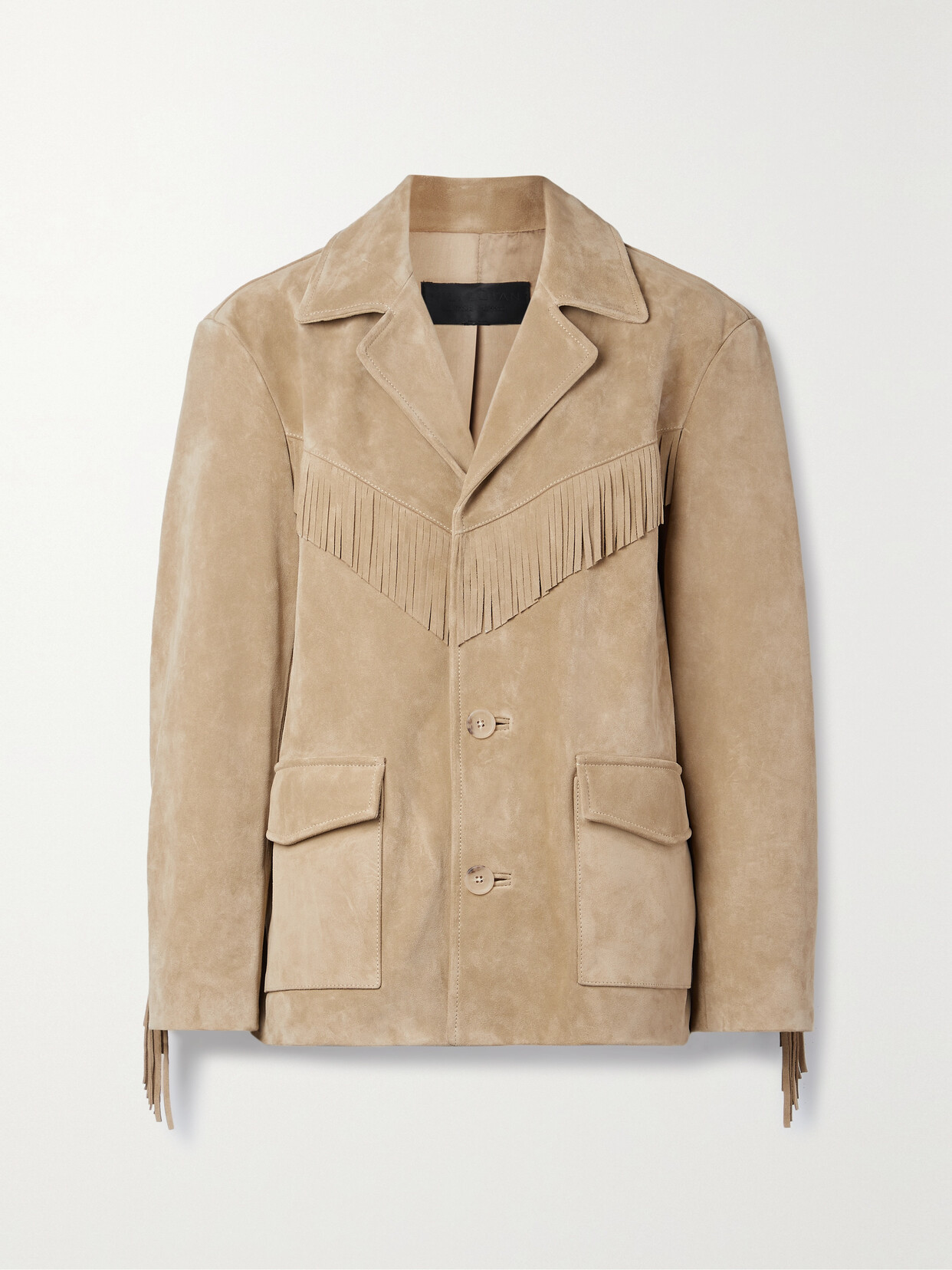 Nili Lotan - Coline Fringed Oversized Suede Jacket - Neutrals