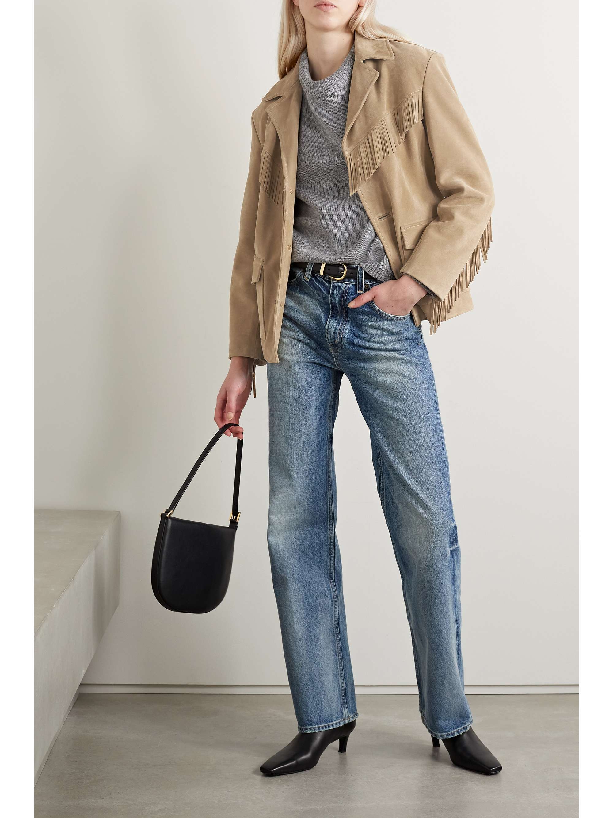 NILI LOTAN Coline fringed oversized suede jacket