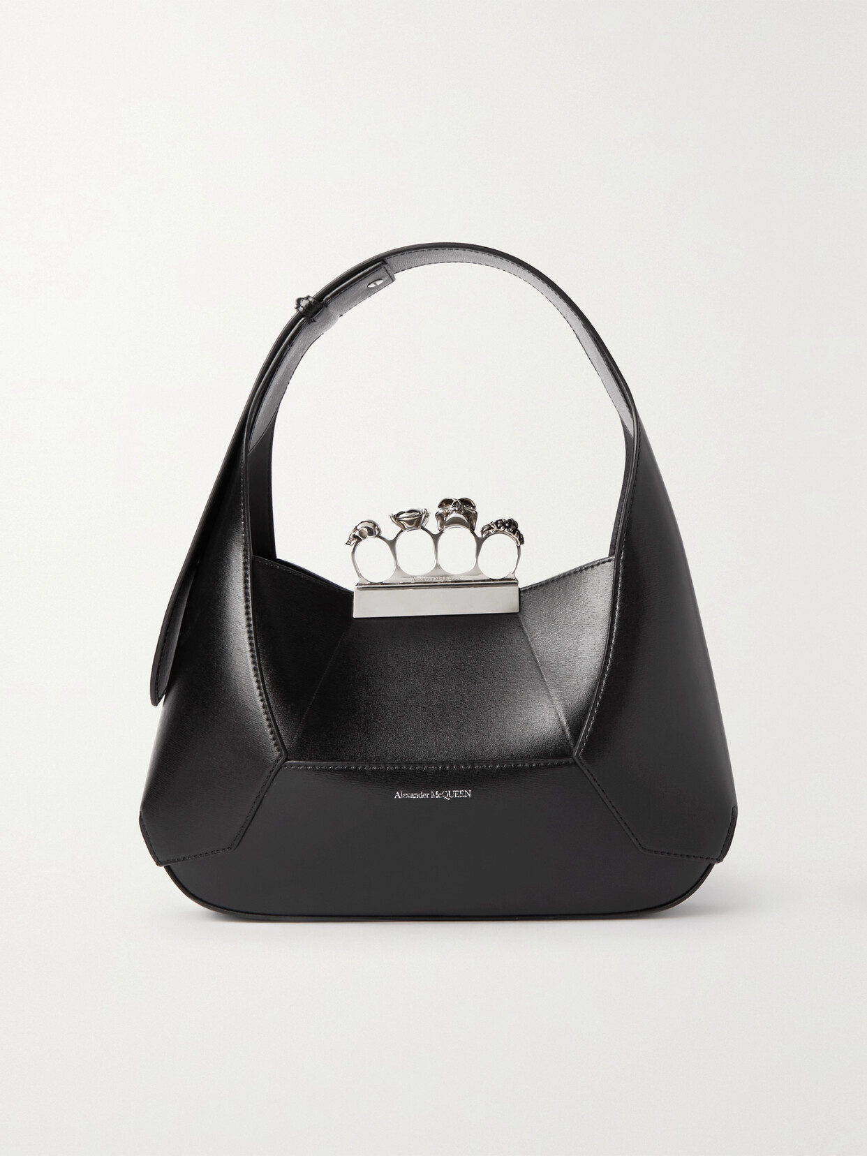 Alexander Mcqueen Embellished Leather Tote In Black