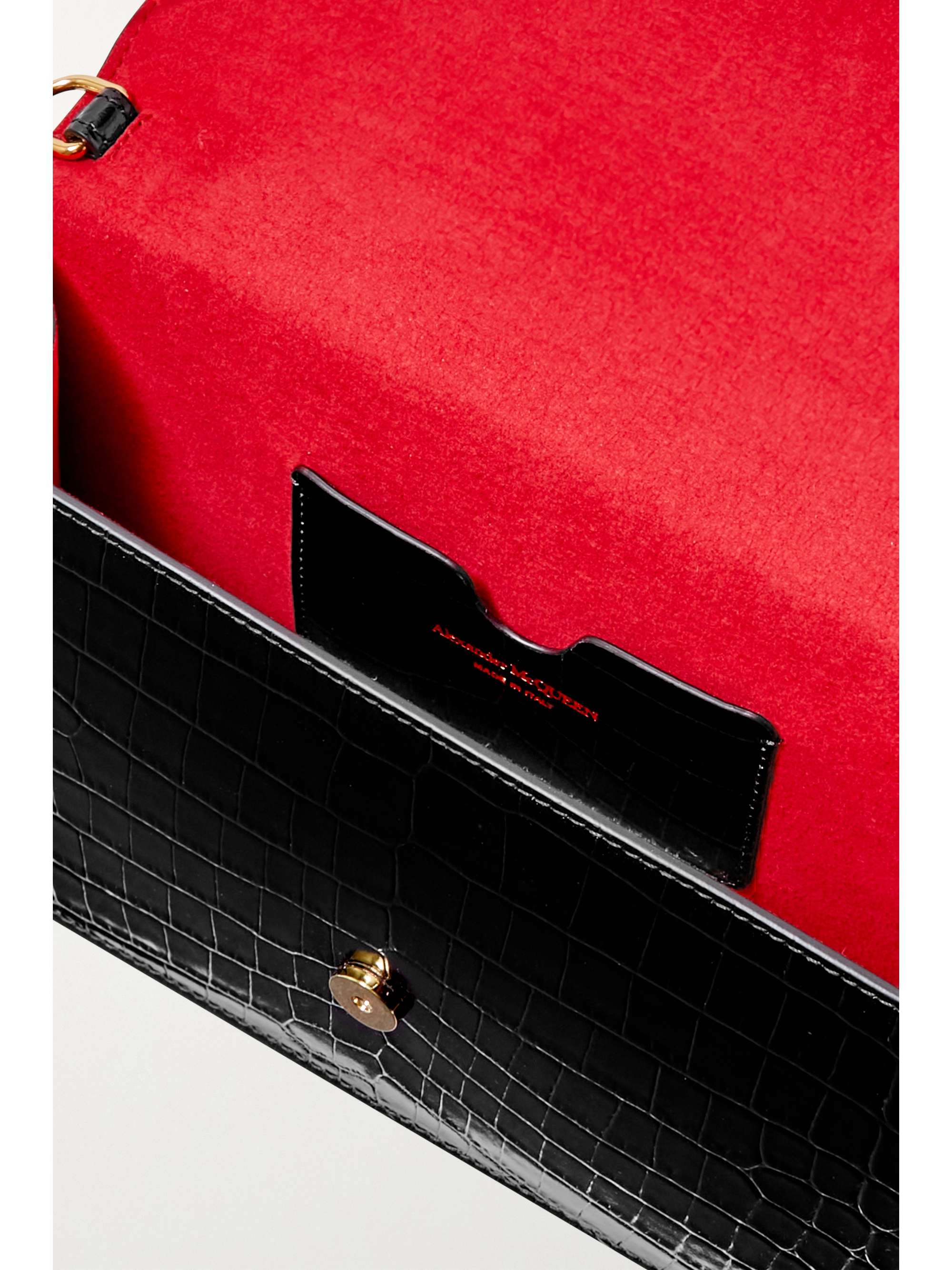 MCQUEEN Skull medium croc-effect leather shoulder bag