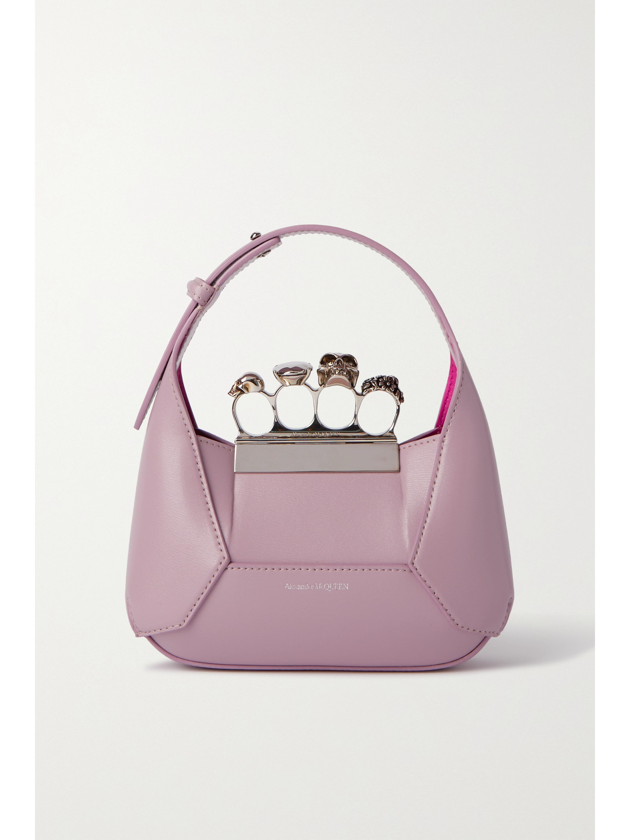 Alexander McQueen - Mini Embellished Leather Shoulder Bag - Pink