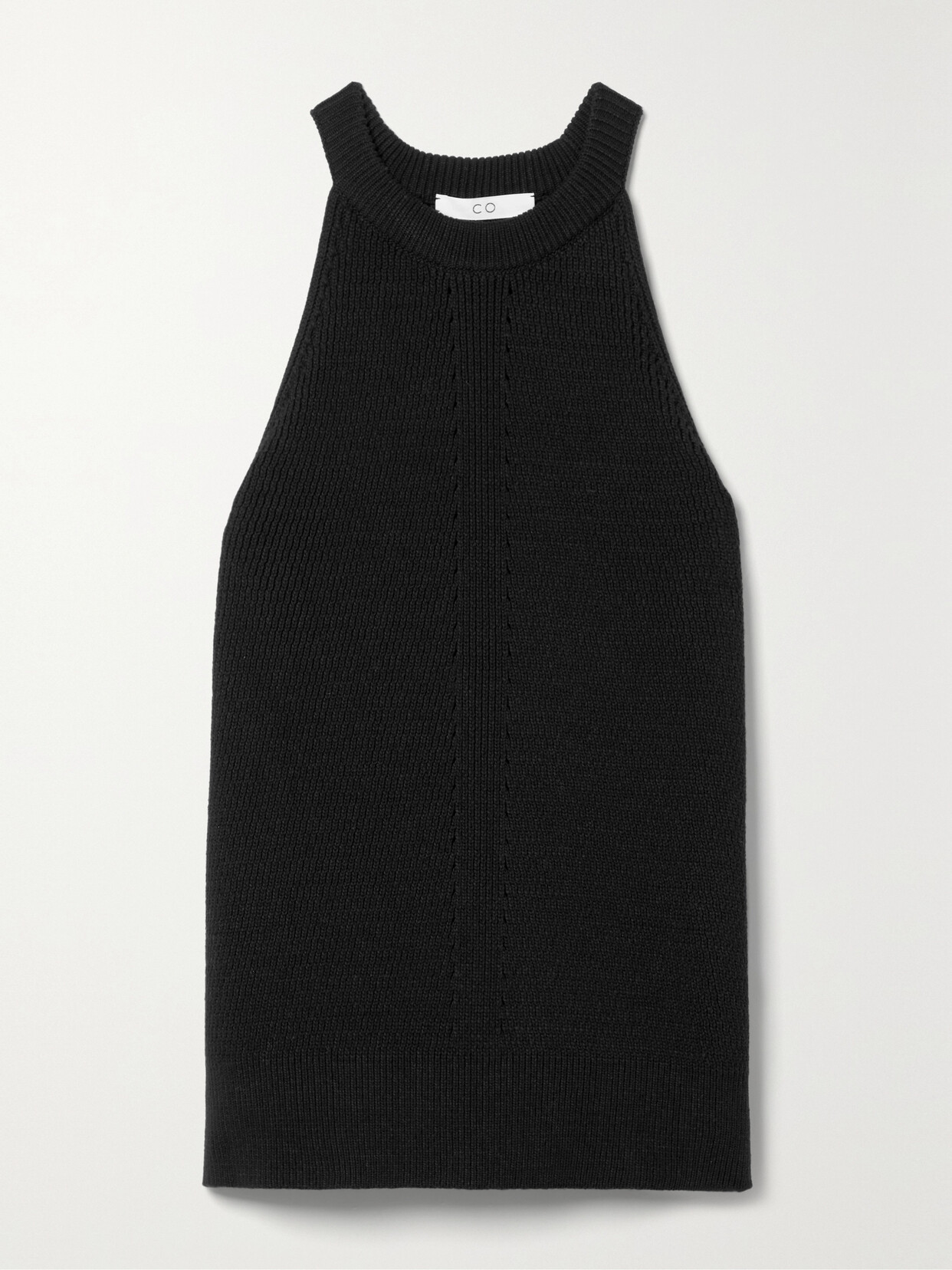 Co - Ribbed Cotton-blend Tank - Black